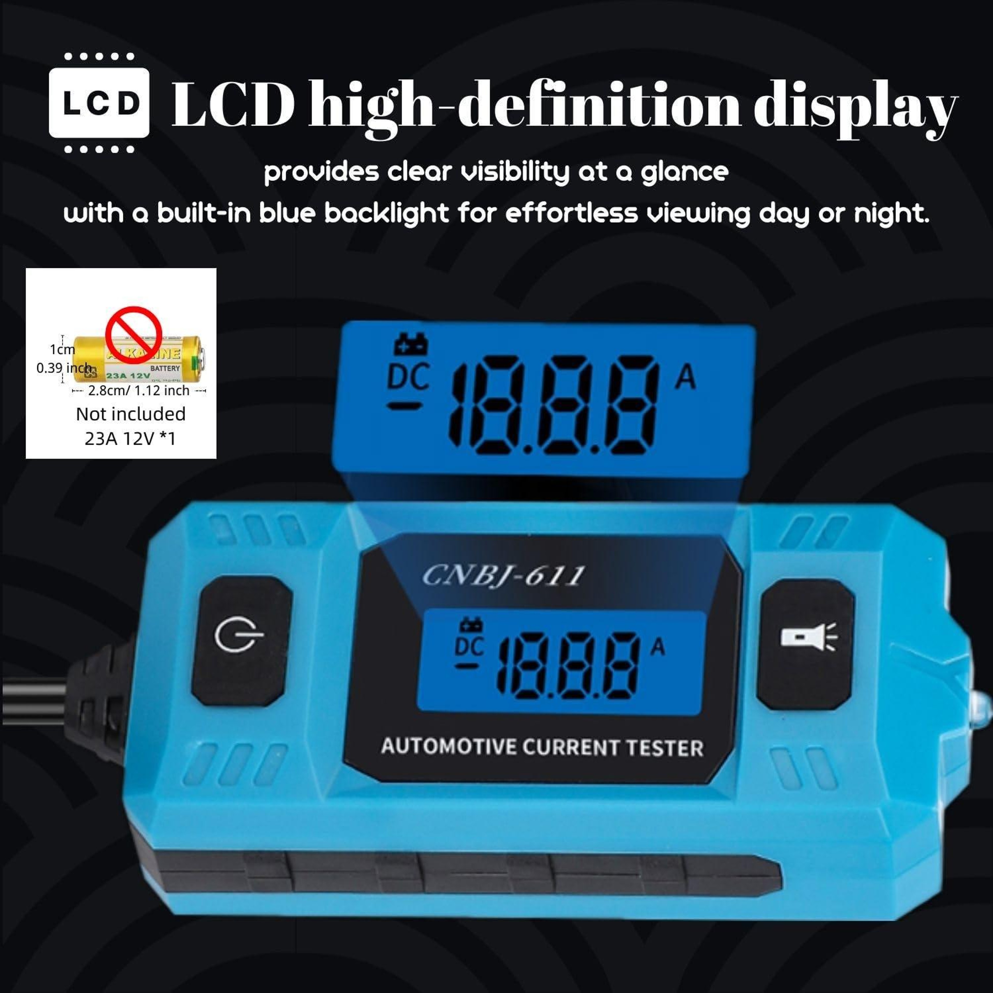 CNBJ 611 Automotive Fuse Current Tester With LED Light  LCD Display For Blade Fuses 9