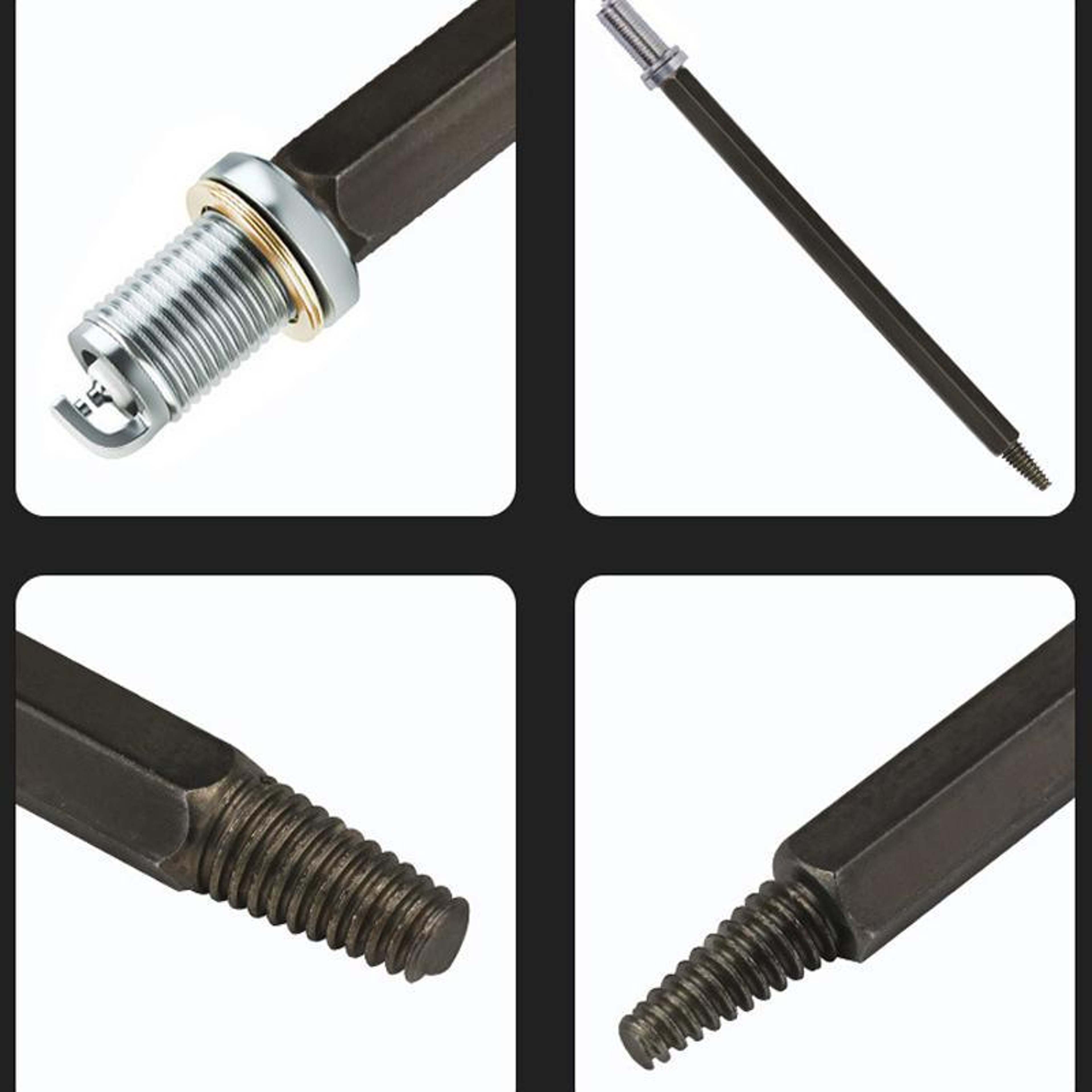 Heavy Duty Spark Plug Extractor Tool With Reverse Thread Tap  Double Ended Design 2