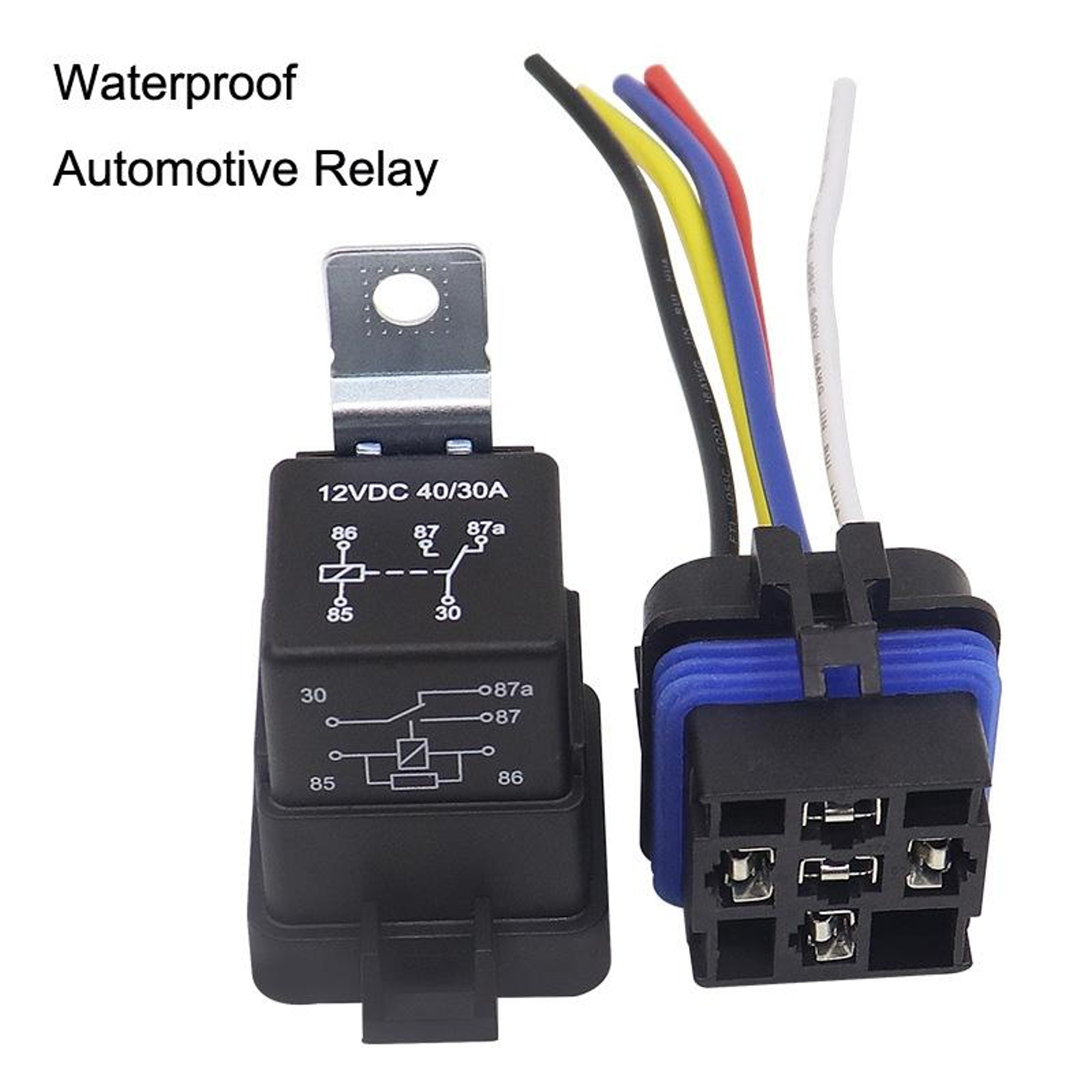 1040 Waterproof 5 Pin Automotive Relay 40A With Mounting Bracket For Reliable Vehicle Power Control 1
