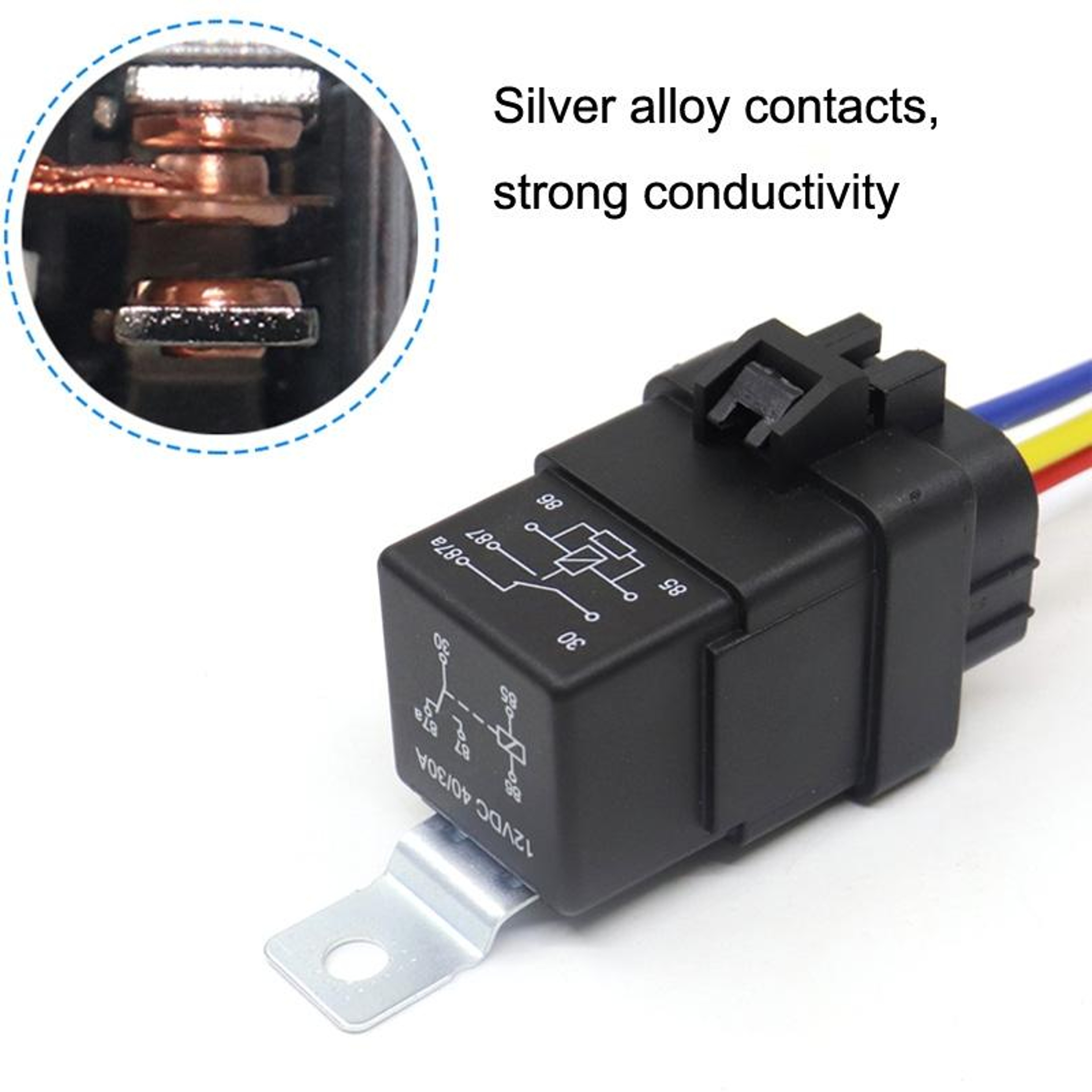 1040 Waterproof 5 Pin Automotive Relay 40A With Mounting Bracket For Reliable Vehicle Power Control 6