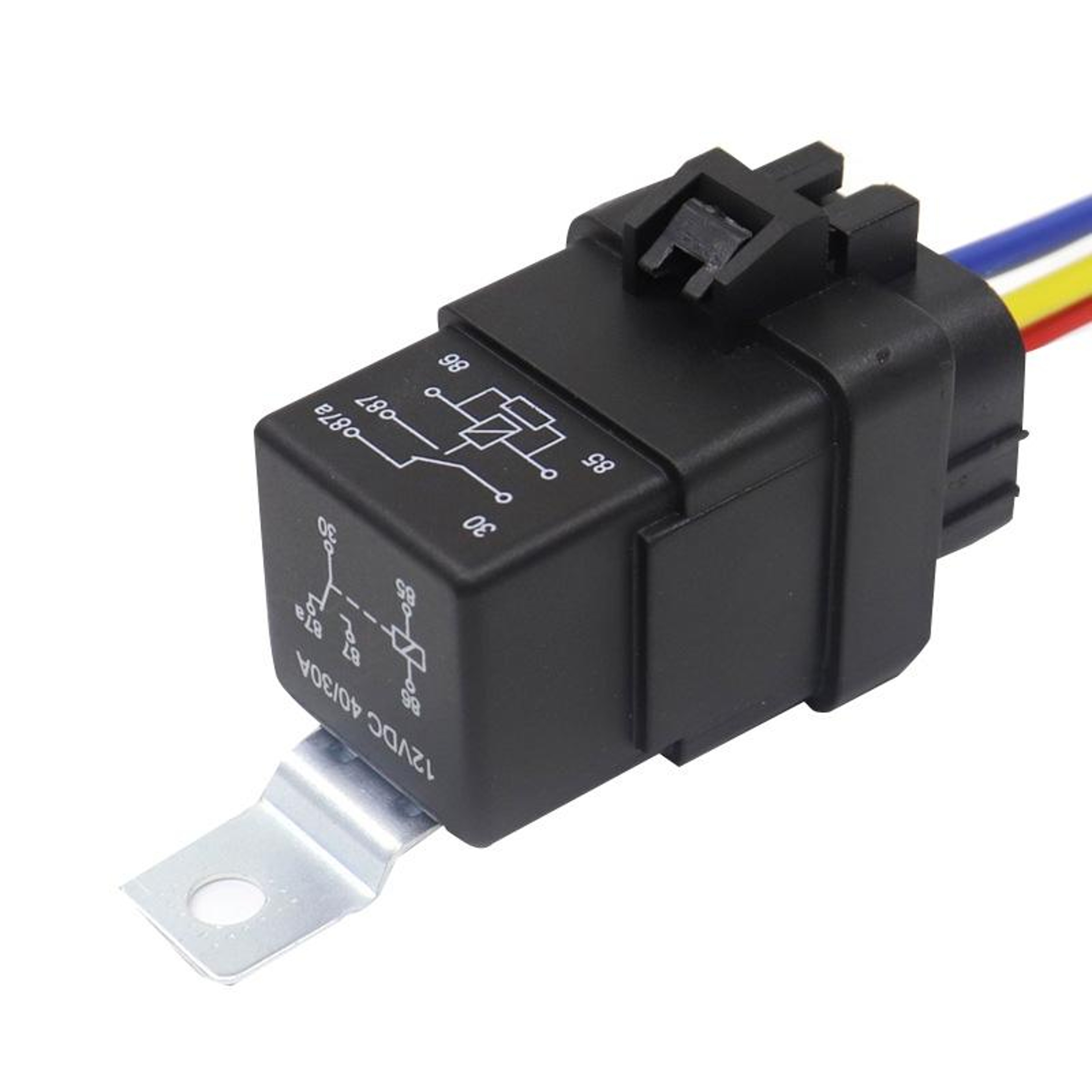 1040 Waterproof 5 Pin Automotive Relay 40A With Mounting Bracket For Reliable Vehicle Power Control 7