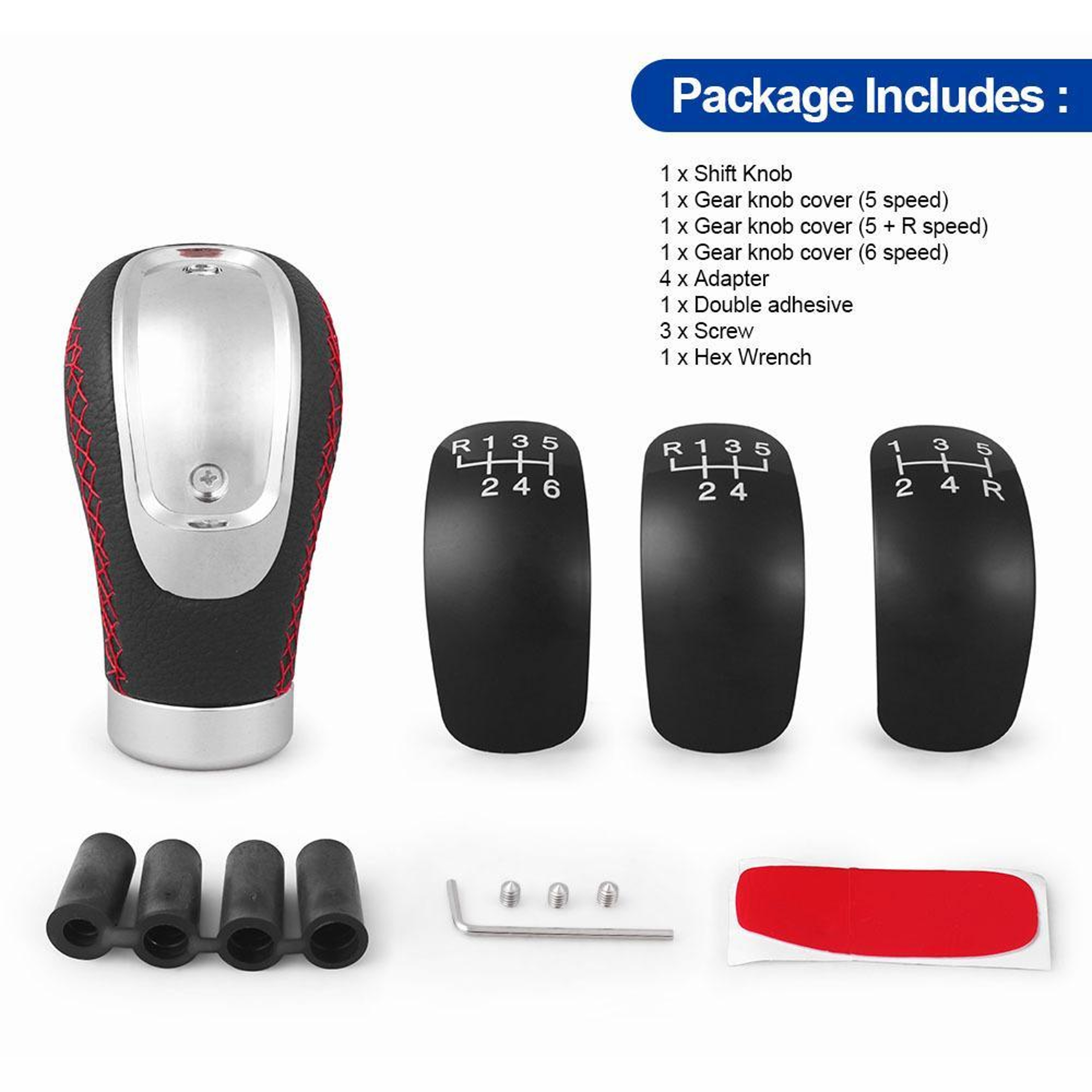 Universal PU Shift Knob Gear Shift Lever With 3 Position Dial For Manual Transmission Cars 6