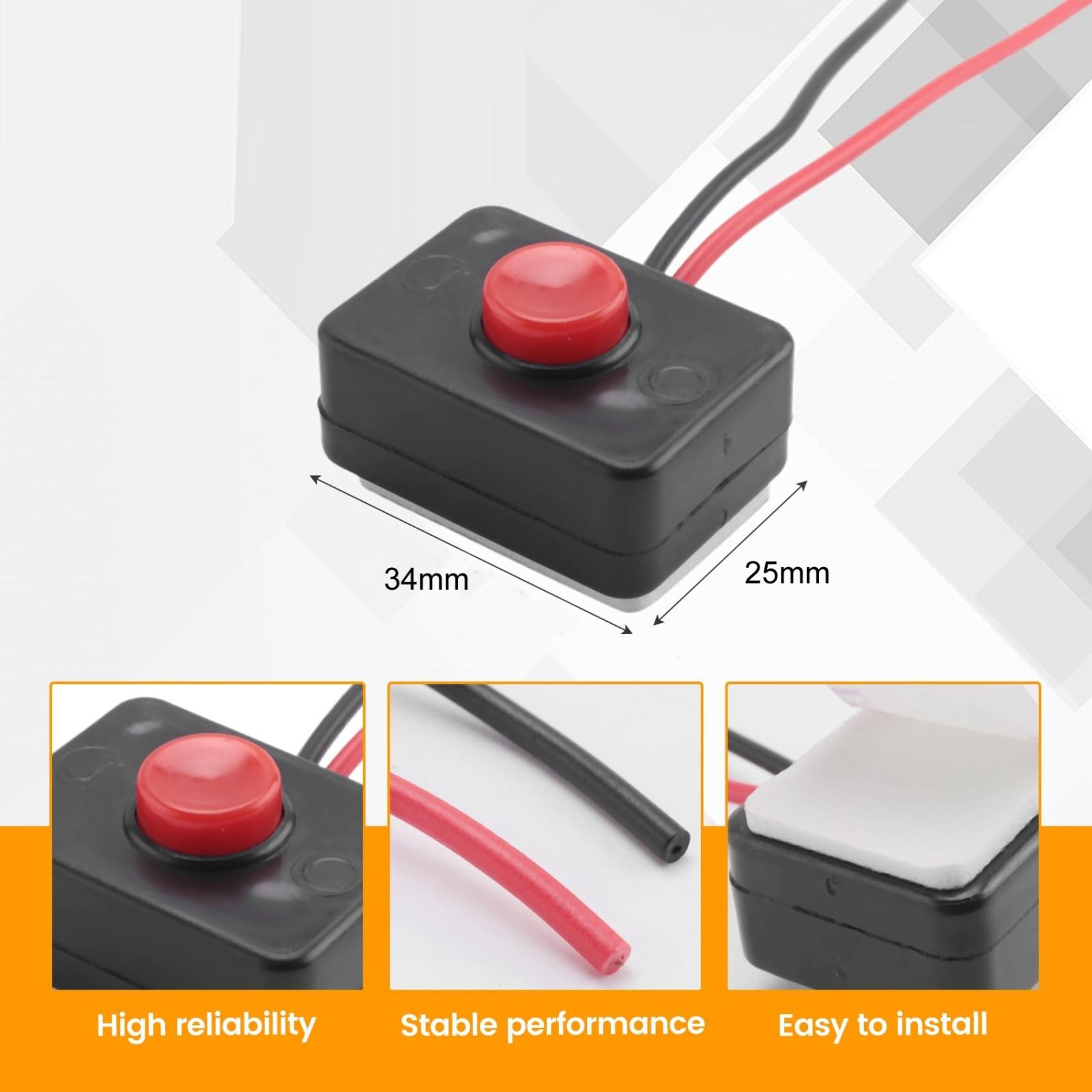 Universal Car Horn Push Button Switch Kit 4 Pack Surface Mount Momentary Control Buttons 1