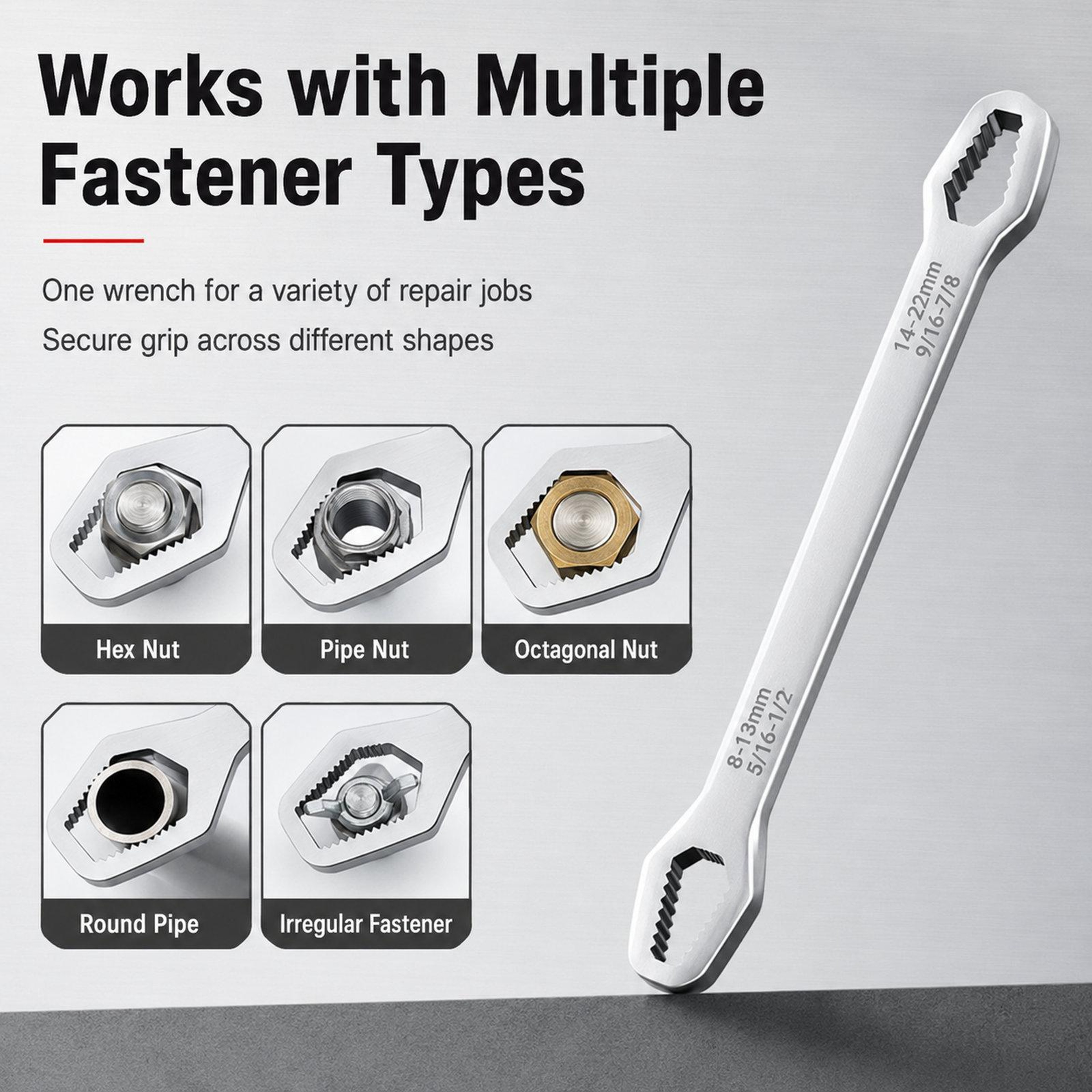 Universal Self Tightening Adjustable Wrench 824mm Multi Size Spanner For Auto Plumbing  DIY Repair 3