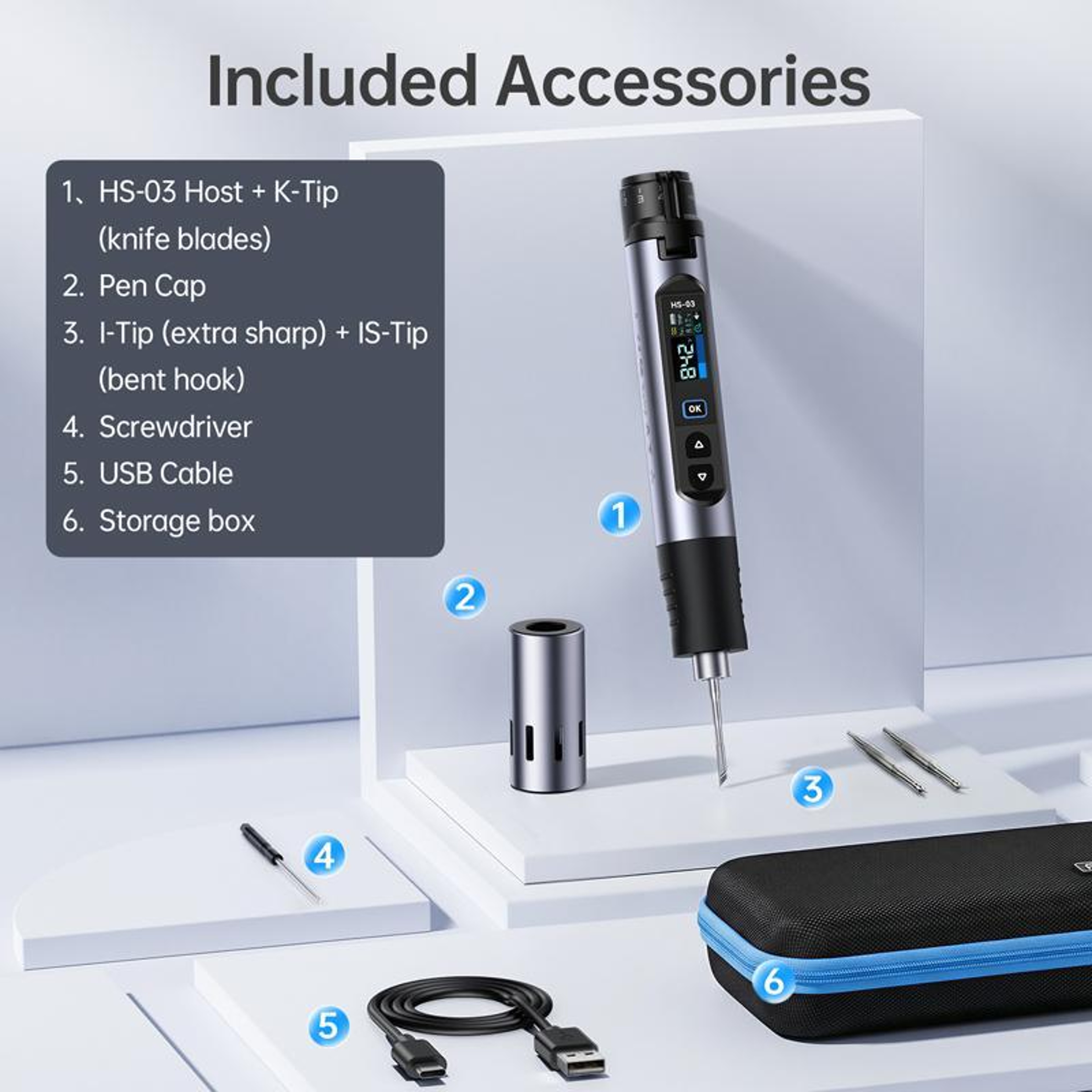 FNIRSI HS 03 Cordless Digital Soldering Iron Kit With PID Temperature Control  Precision F210 Tips 2