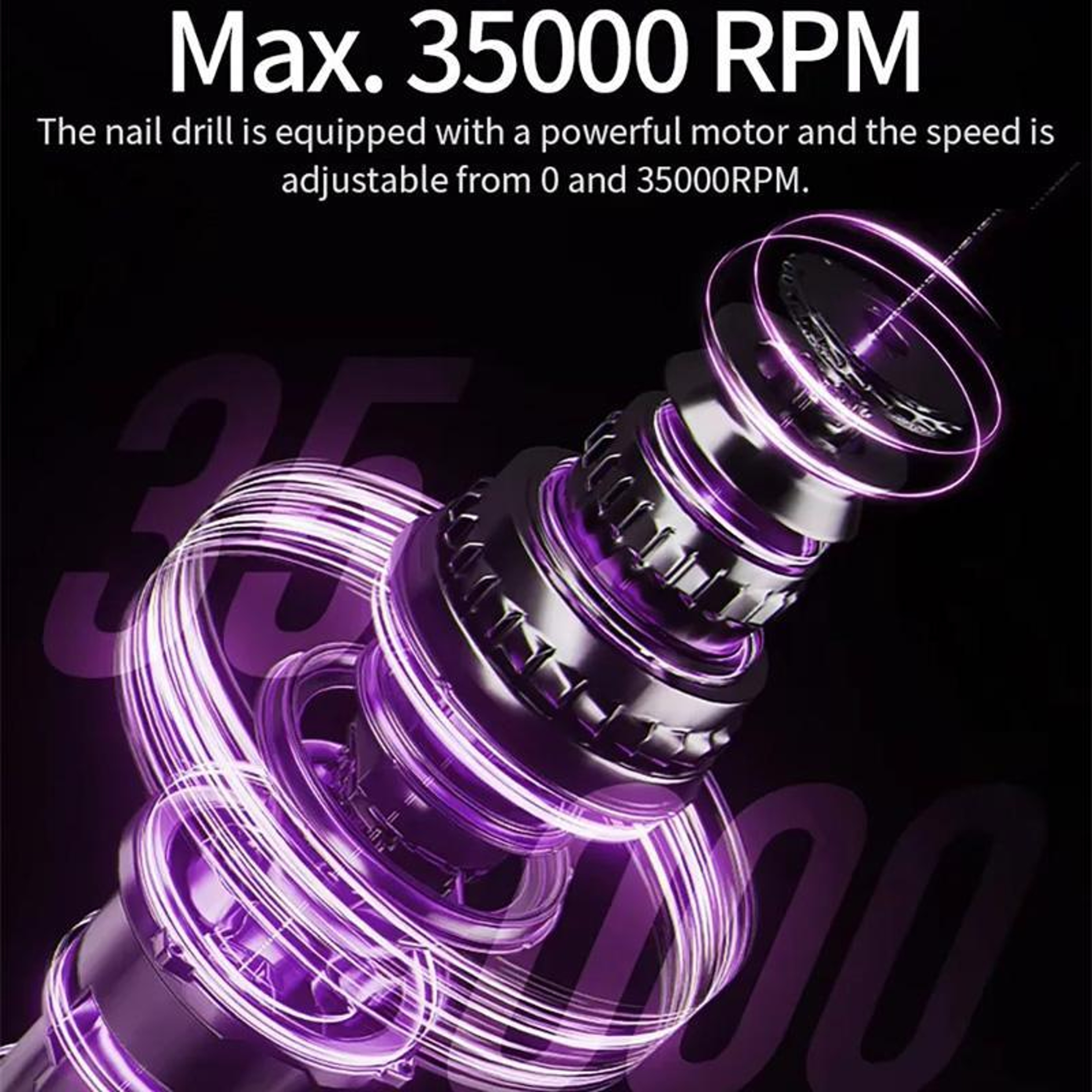 BLUEQUE 35000RPM Rechargeable Nail Drill Machine With LCD Display For Professional Nail Care 5