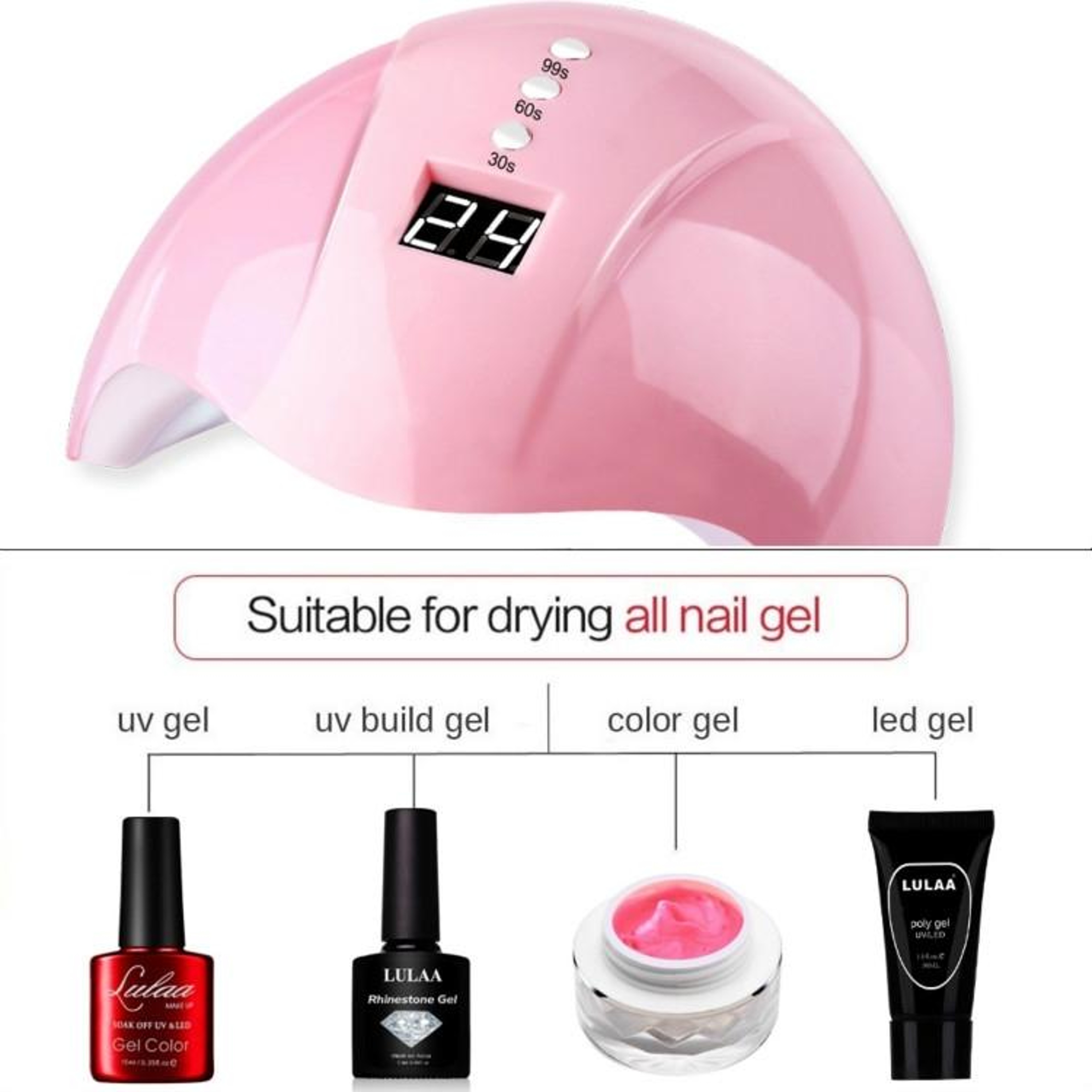 36W UV Nail Lamp With Smart Sensor  LCD Timer For Fast Gel Nail Curing 4