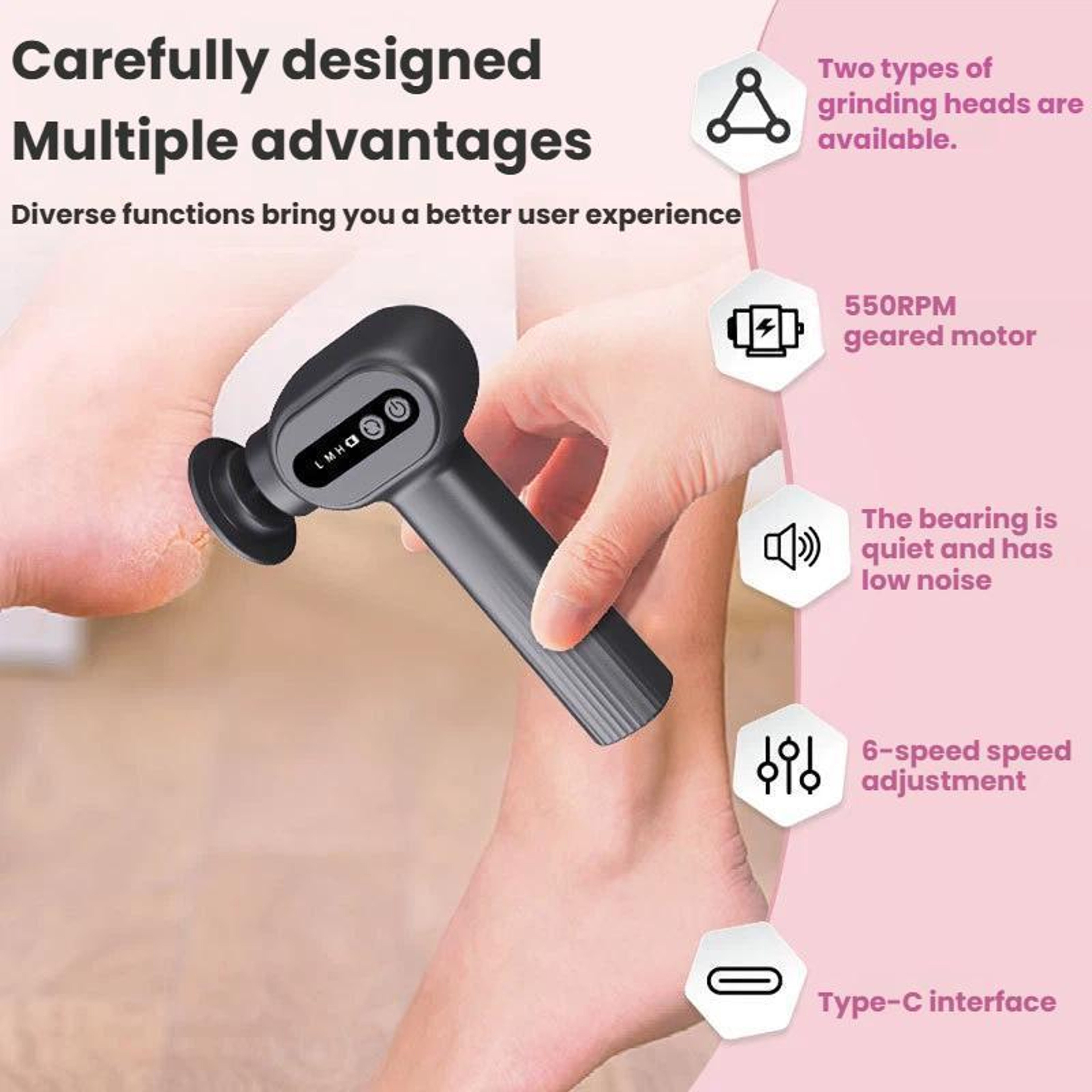 SilkStep Electric Callus Remover Rechargeable Foot Grinder With LCD Display  6 Speeds 7