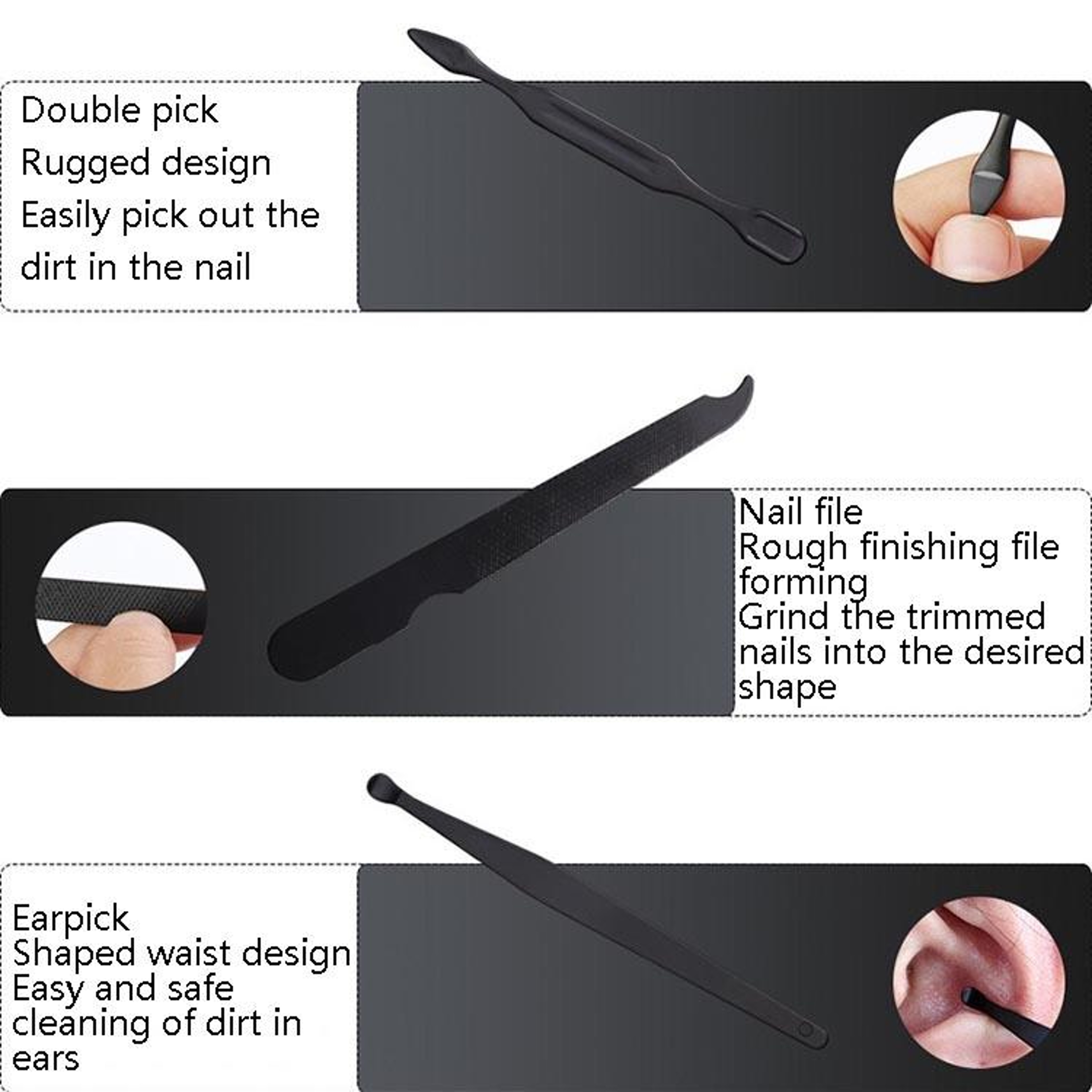 PrecisionPro Stainless Steel Manicure Set  Nail Clipper Kit For Complete Grooming Care 4
