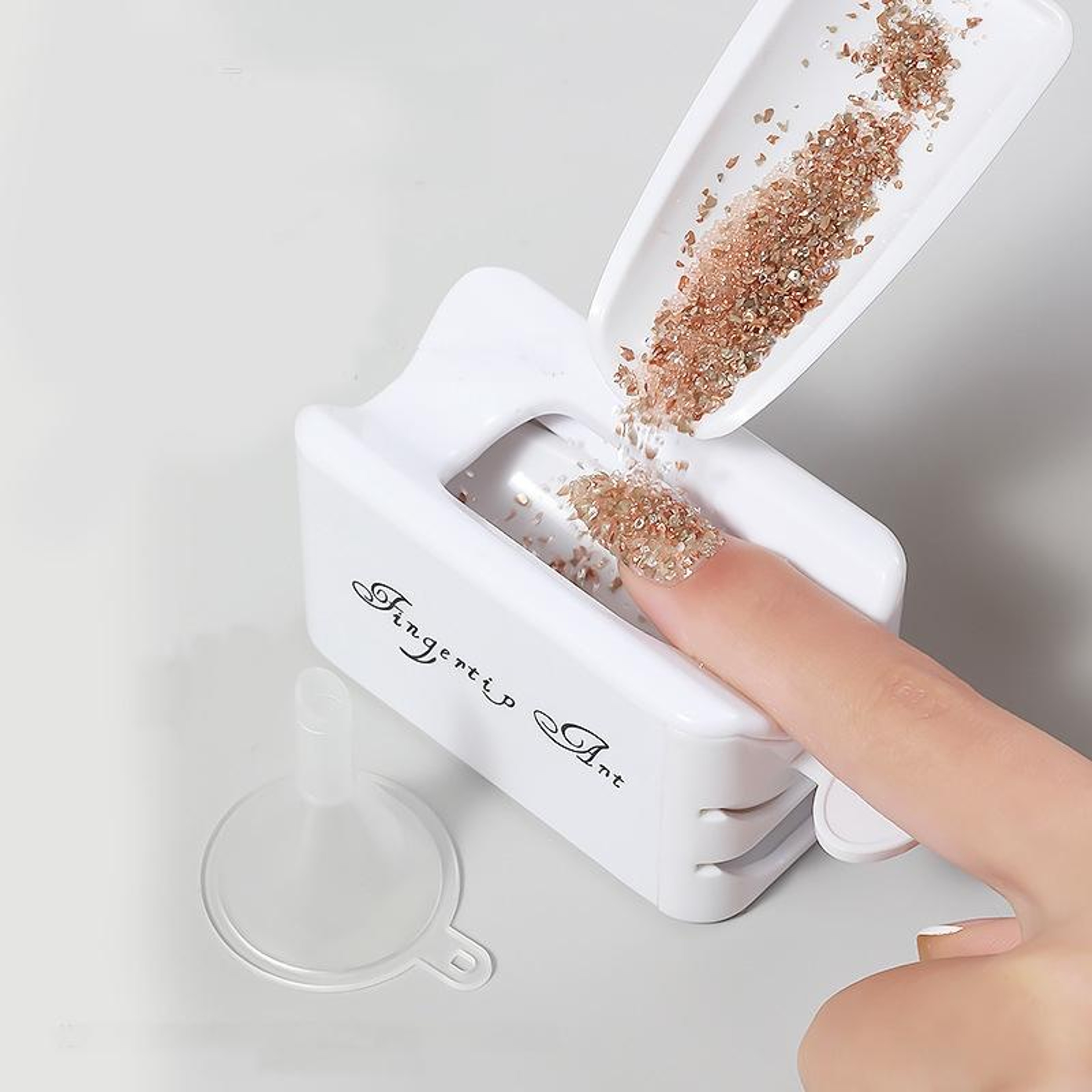 Dip Powder Saver Box For Nail Art Double Layer Glitter Recycling Container 0