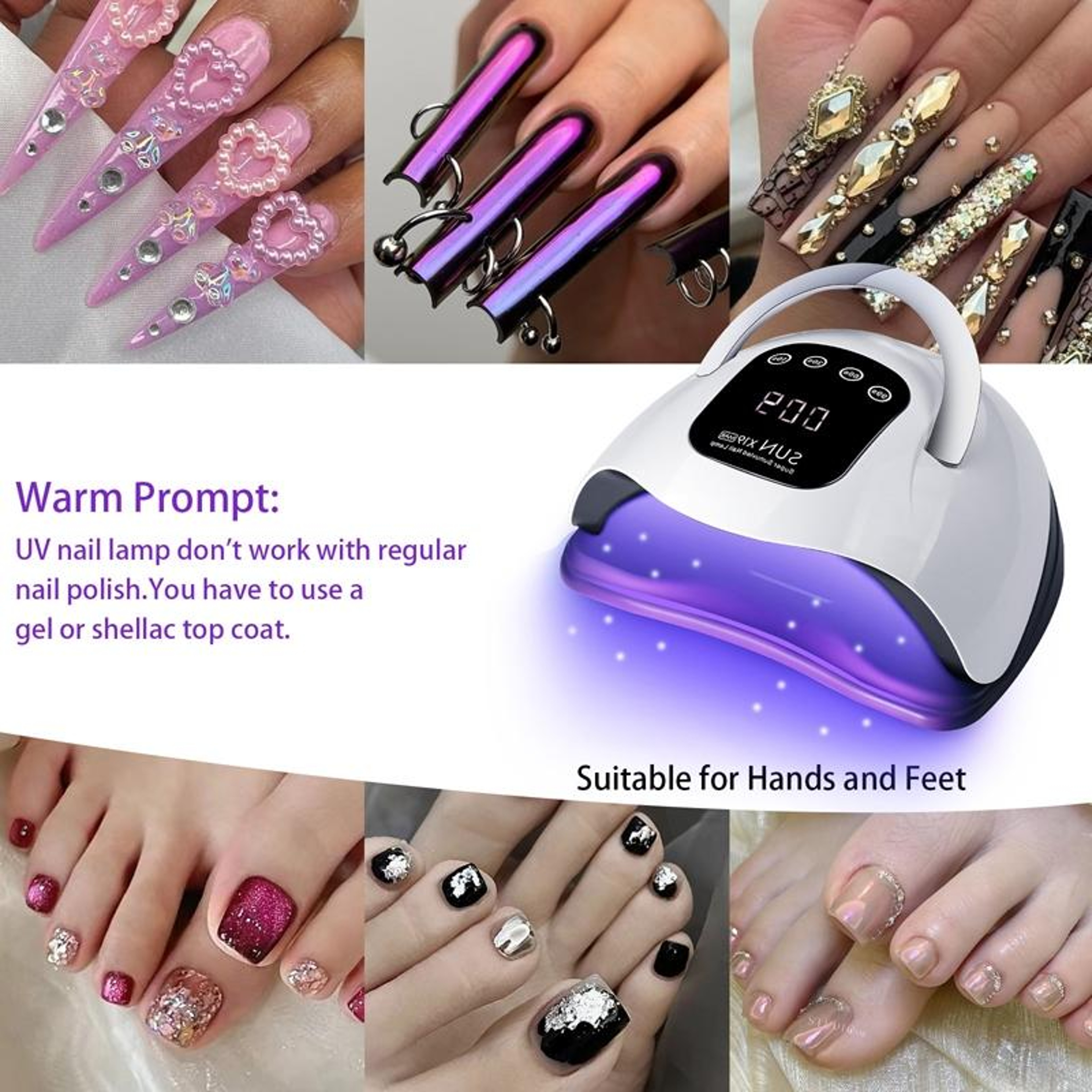 X19 Max 320W UV LED Nail Lamp Fast Cure Gel Nail Dryer With Smart Sensor  LCD Timer 8