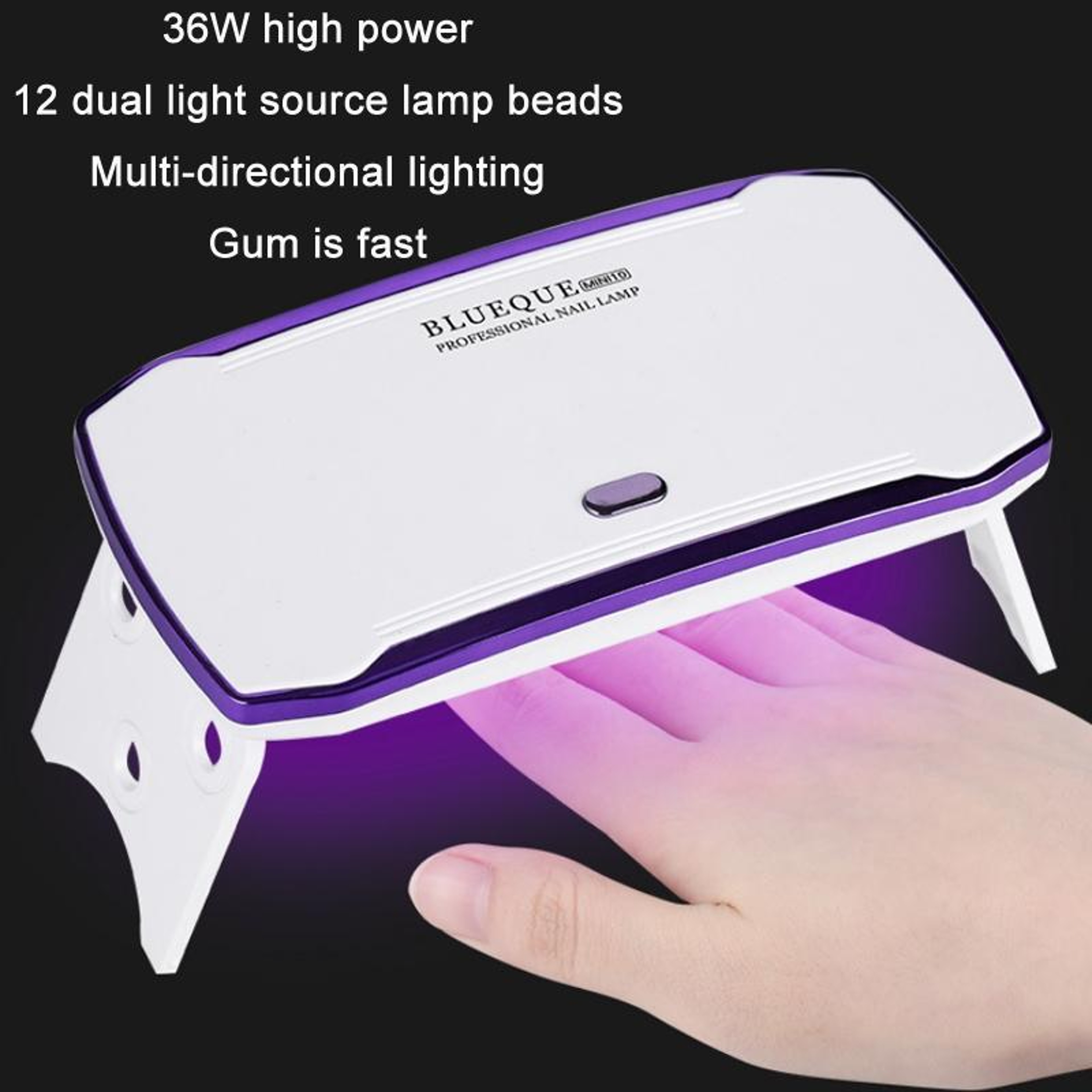 BLUEQUE Portable USB Nail Lamp 36W UV LED Nail Dryer For Fast Gel Nail Curing 4