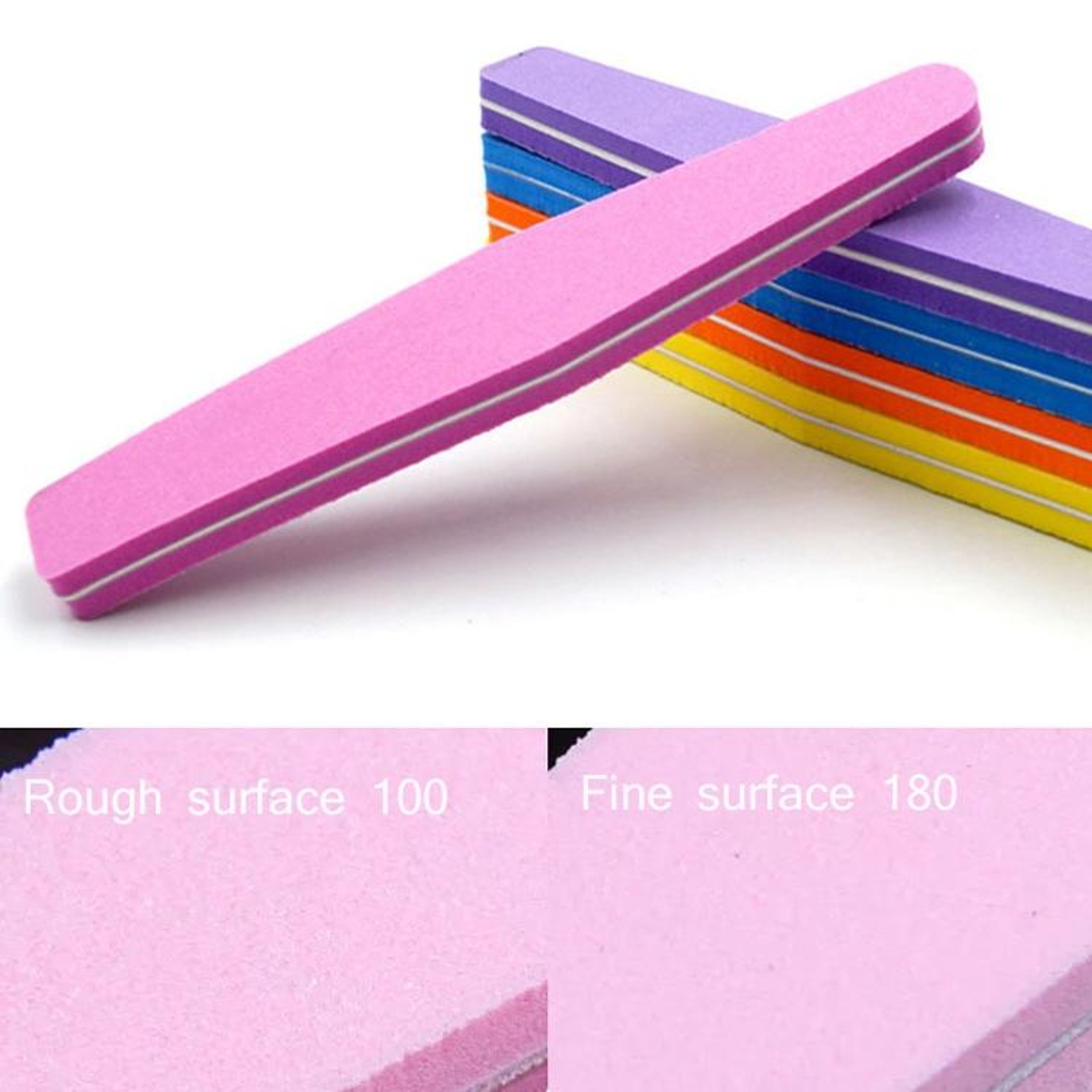 Diamond Shape Nail Buffer Block Set 20PCS Washable Sponge Nail File 100180 Grit 5