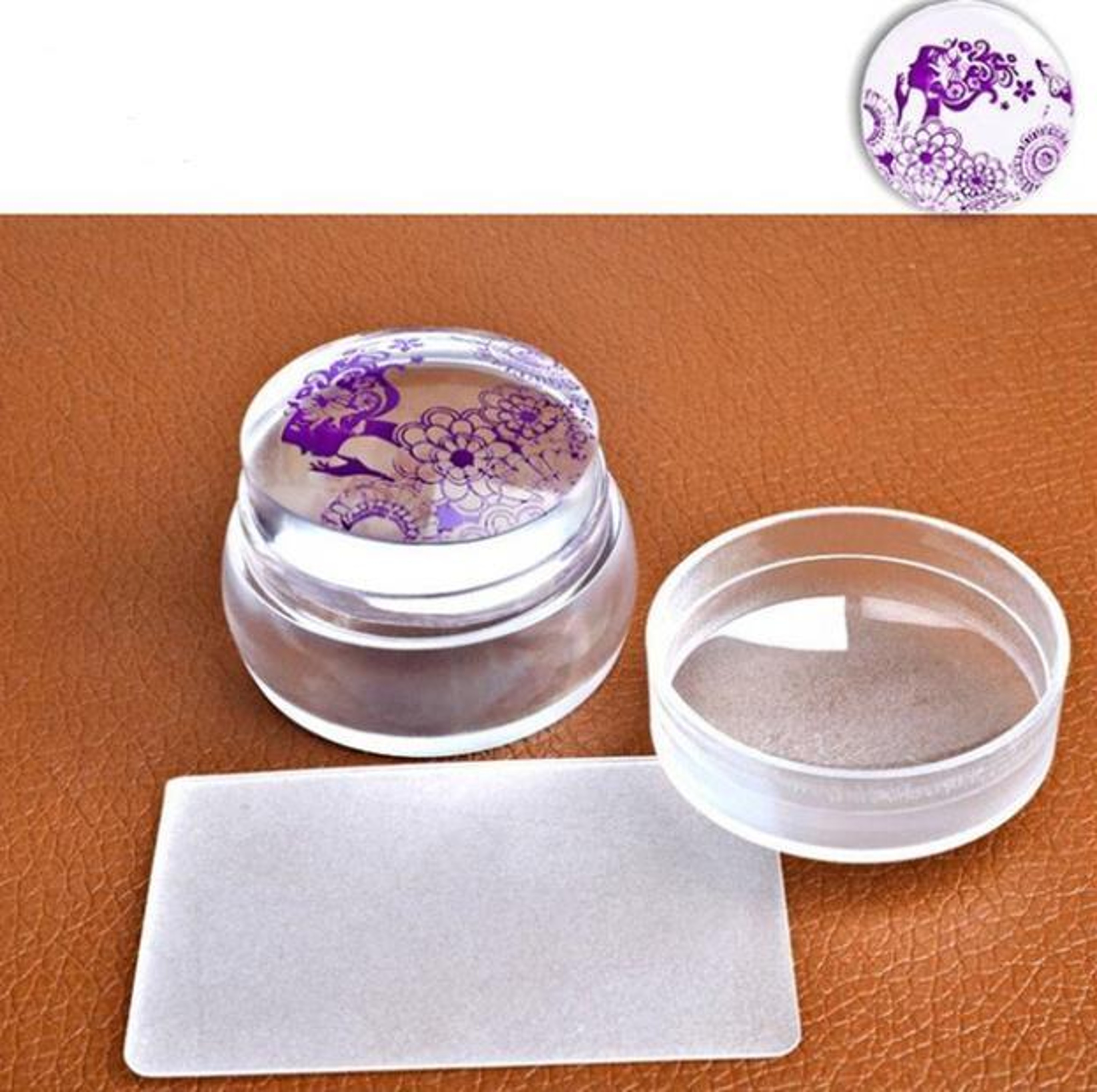 ClearView Nail Art Stamper Kit With Scraper  Cover For Precise Nail Design Transfer 4