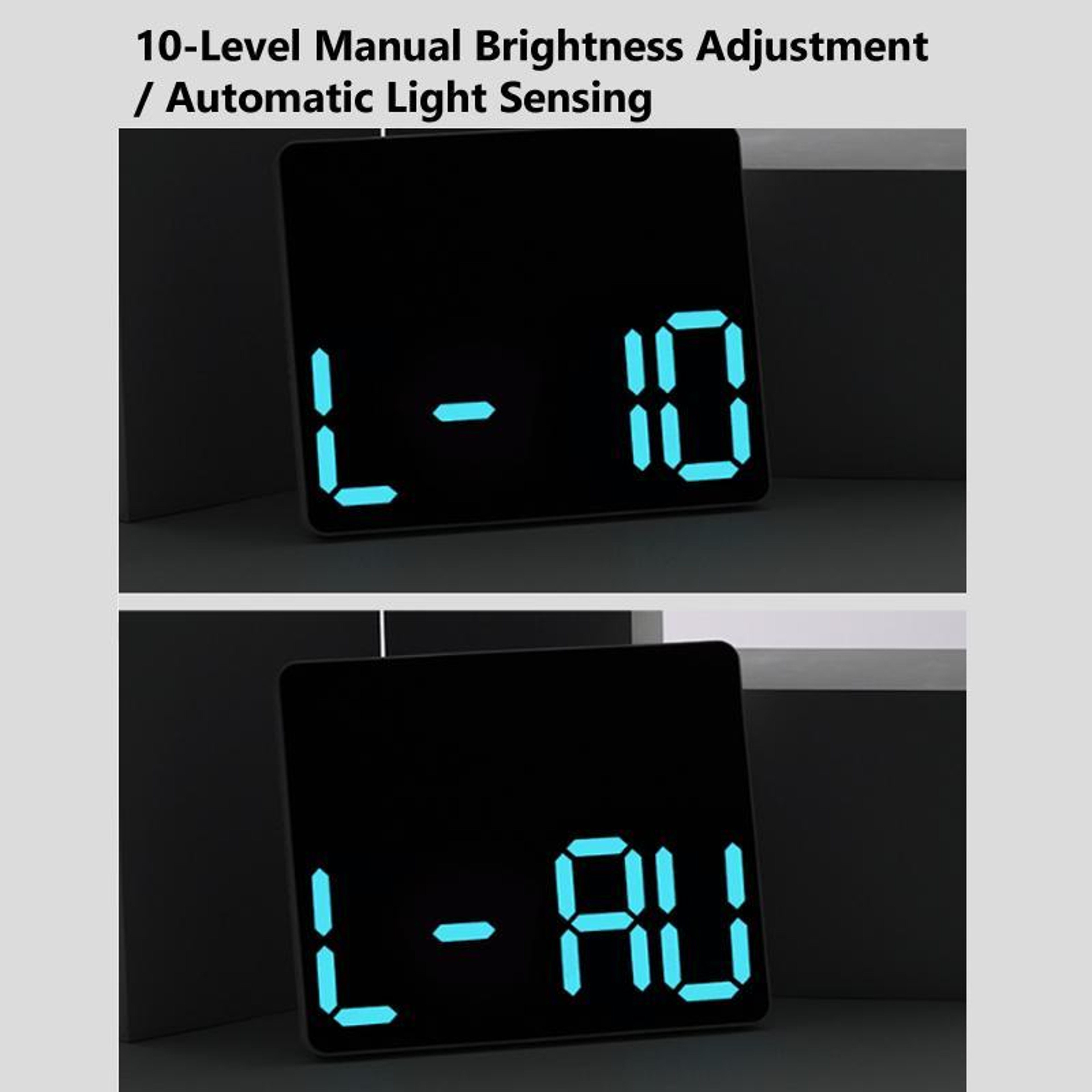 RGB Digital Wall Clock With Large LED Display Dual Alarm  Smart Timer 9