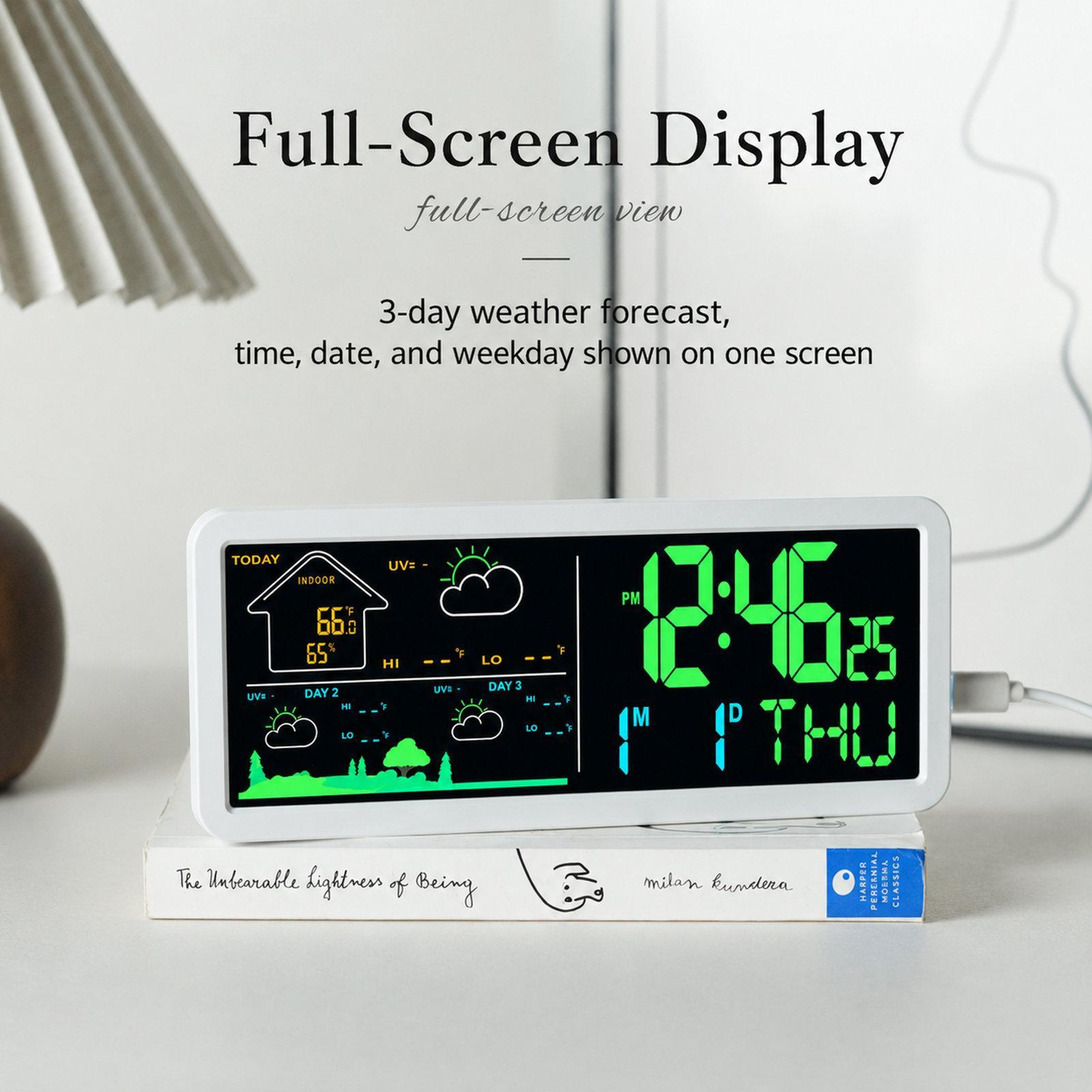 Smart Wireless Weather Station Clock With Outdoor Sensor  3 Day Forecast Display 2