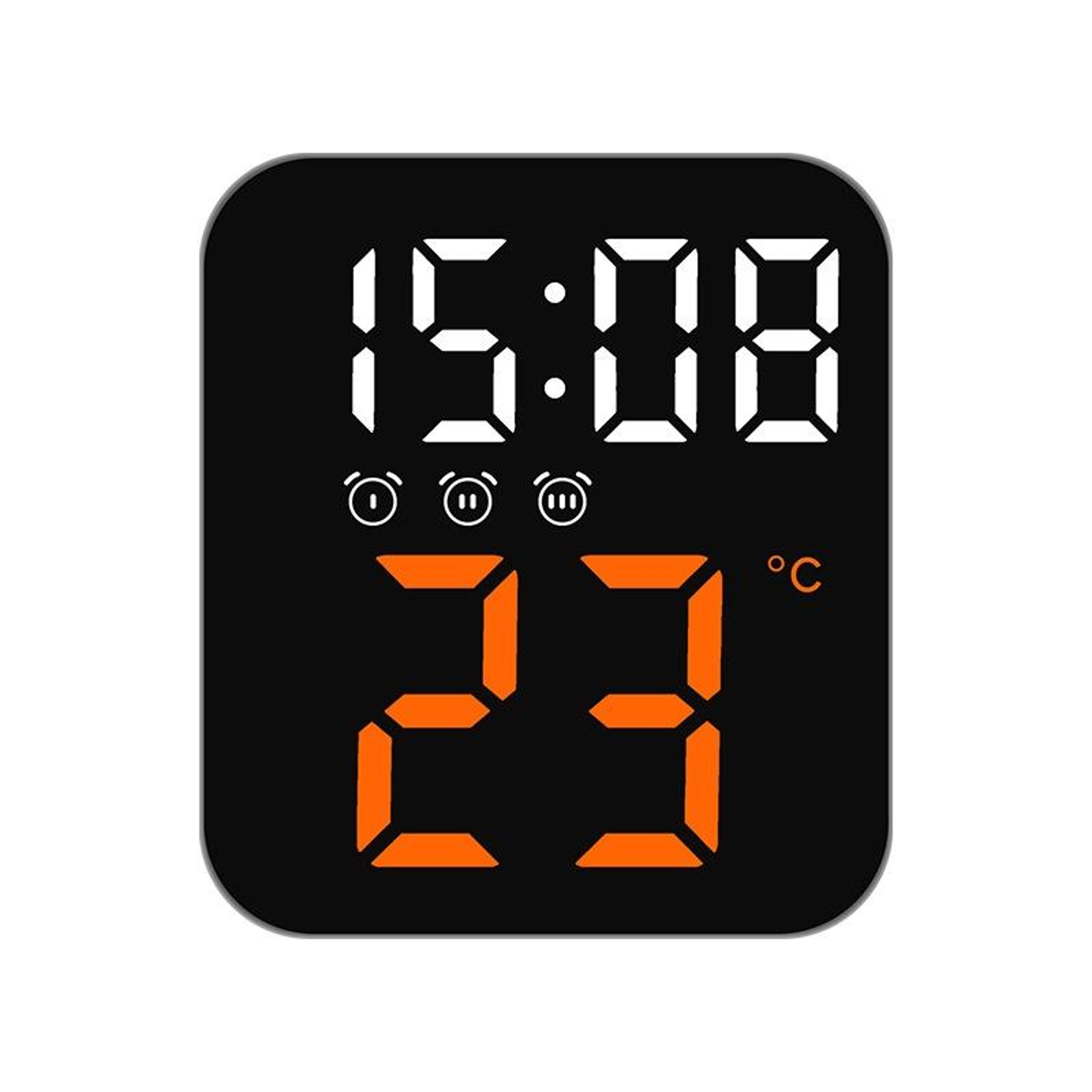 Smart LED Digital Wall Clock With Temperature Display Voice Control  3 Alarms 8
