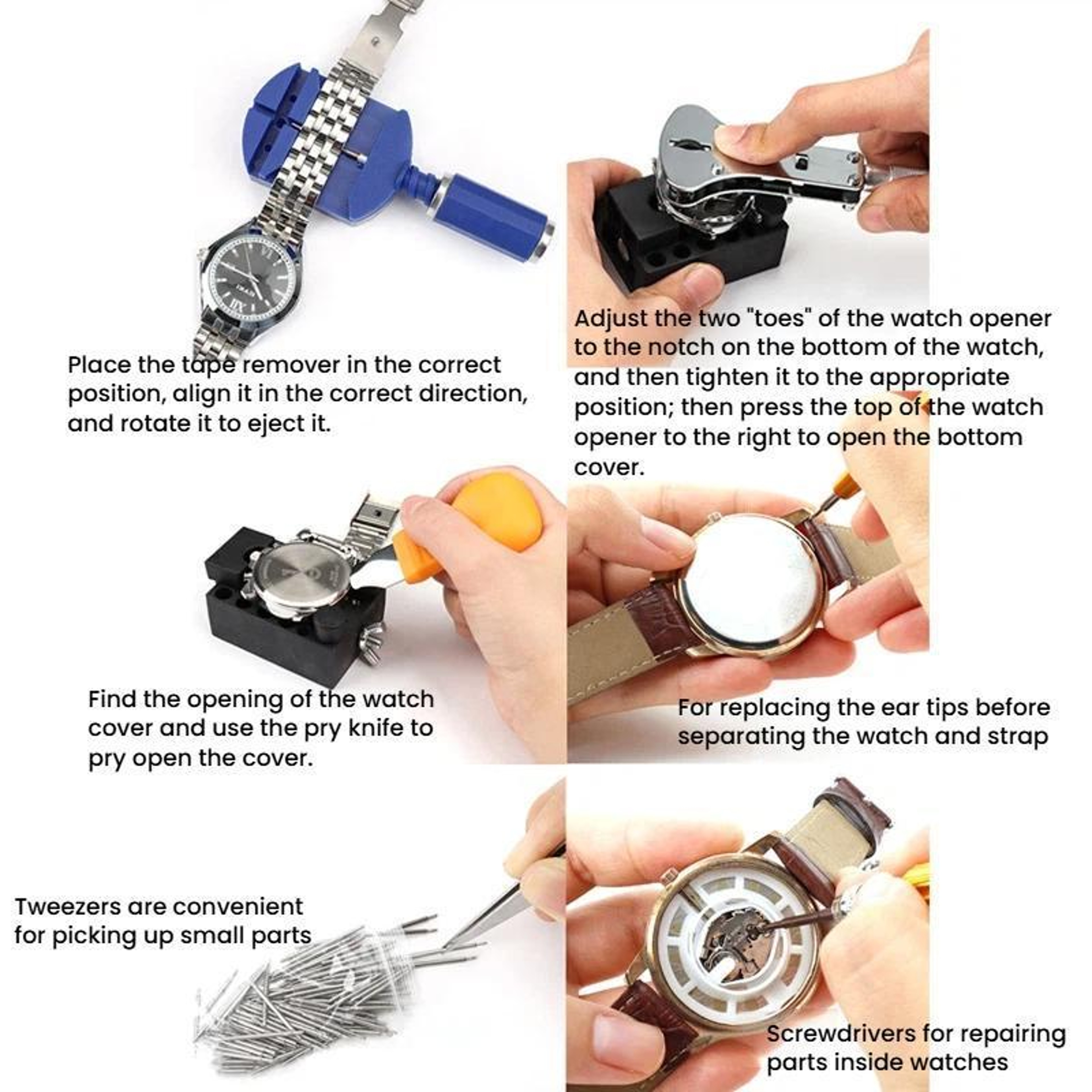 Professional Watch Repair Tool Kit 146 In 1 Complete Watch Battery  Strap Adjustment Set 4