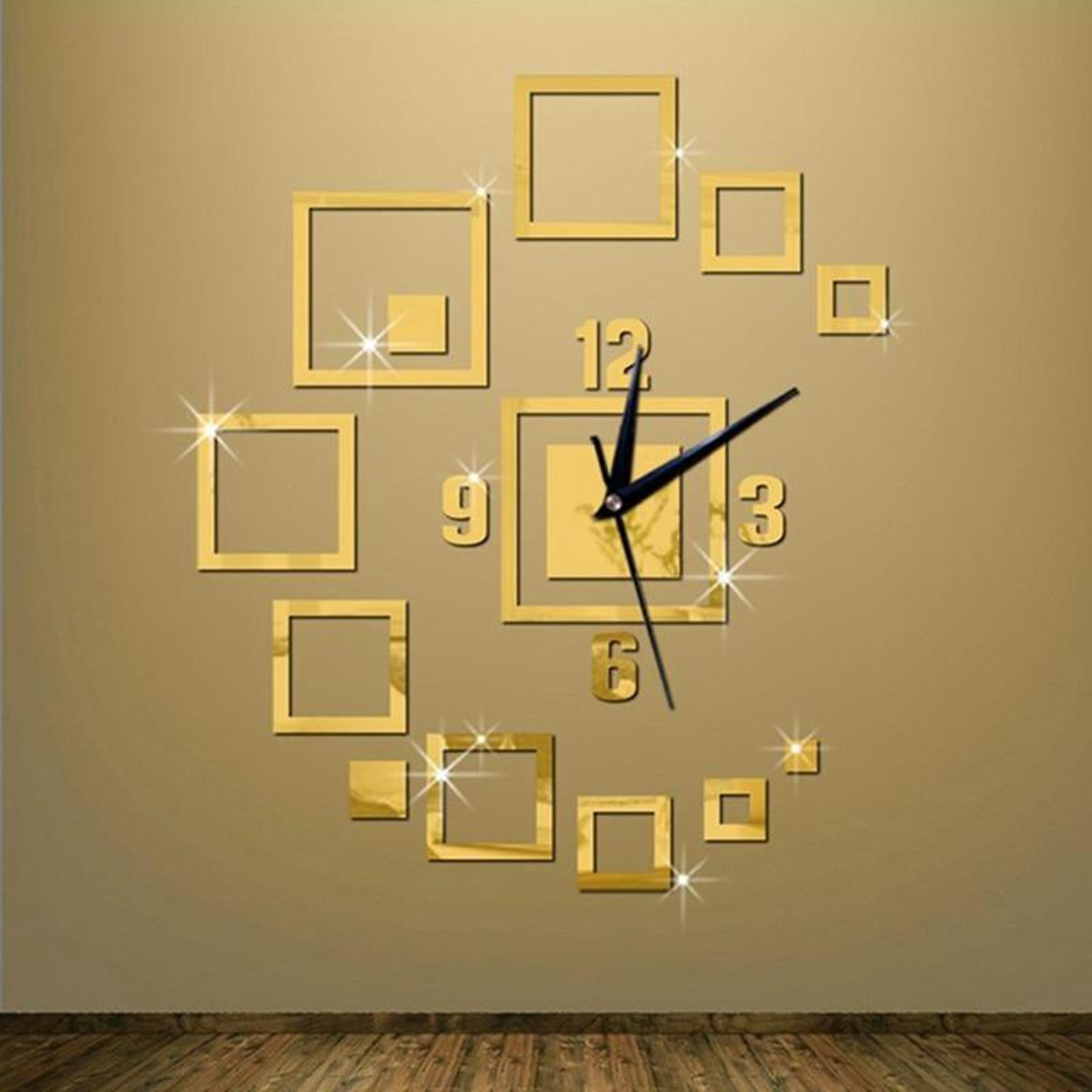 Modern 3D Mirror Wall Clock DIY Silent Acrylic Decorative Clock For Living Room  Bedroom 3