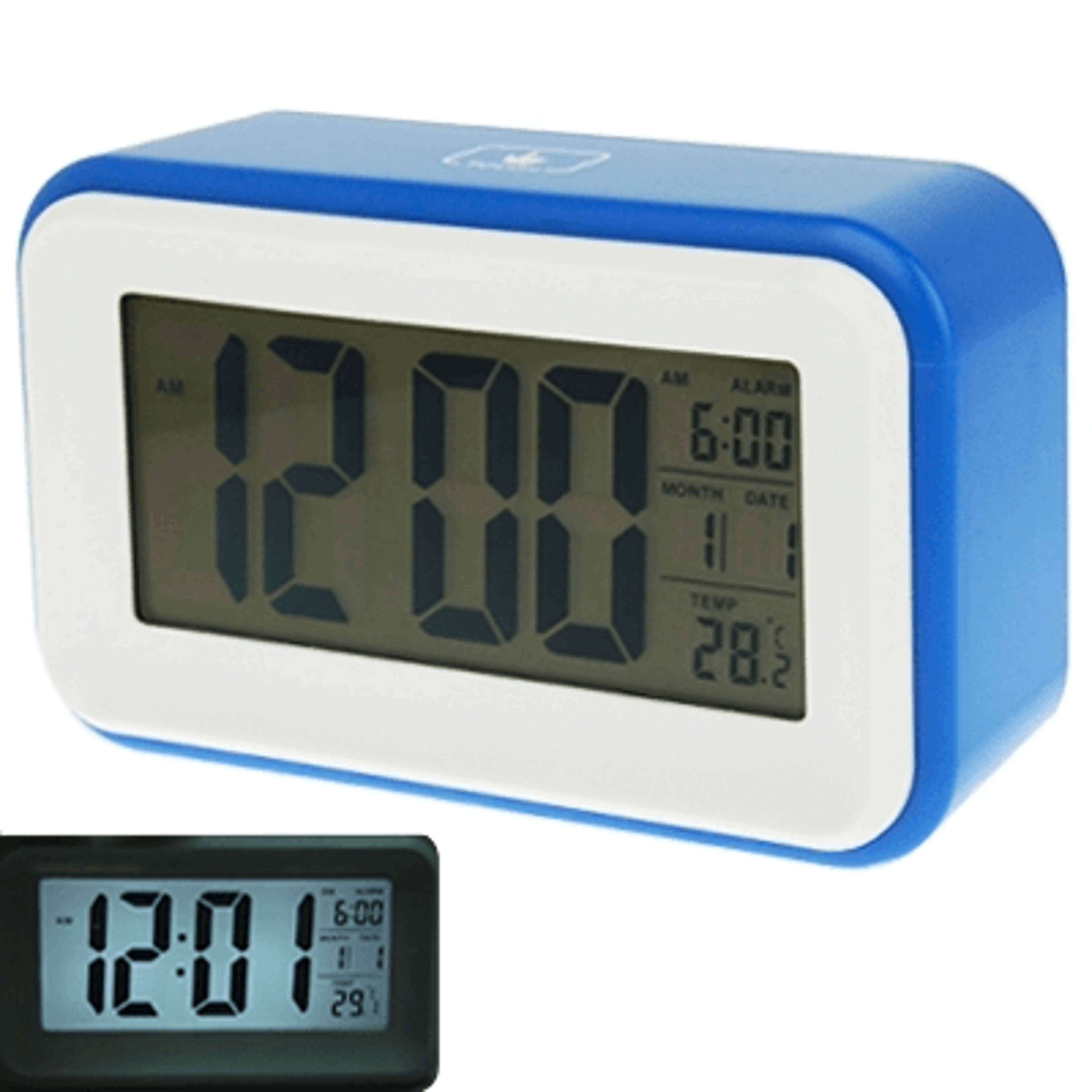 Robot Desk Alarm Clock With Large LCD Display Calendar  Snooze Function 5