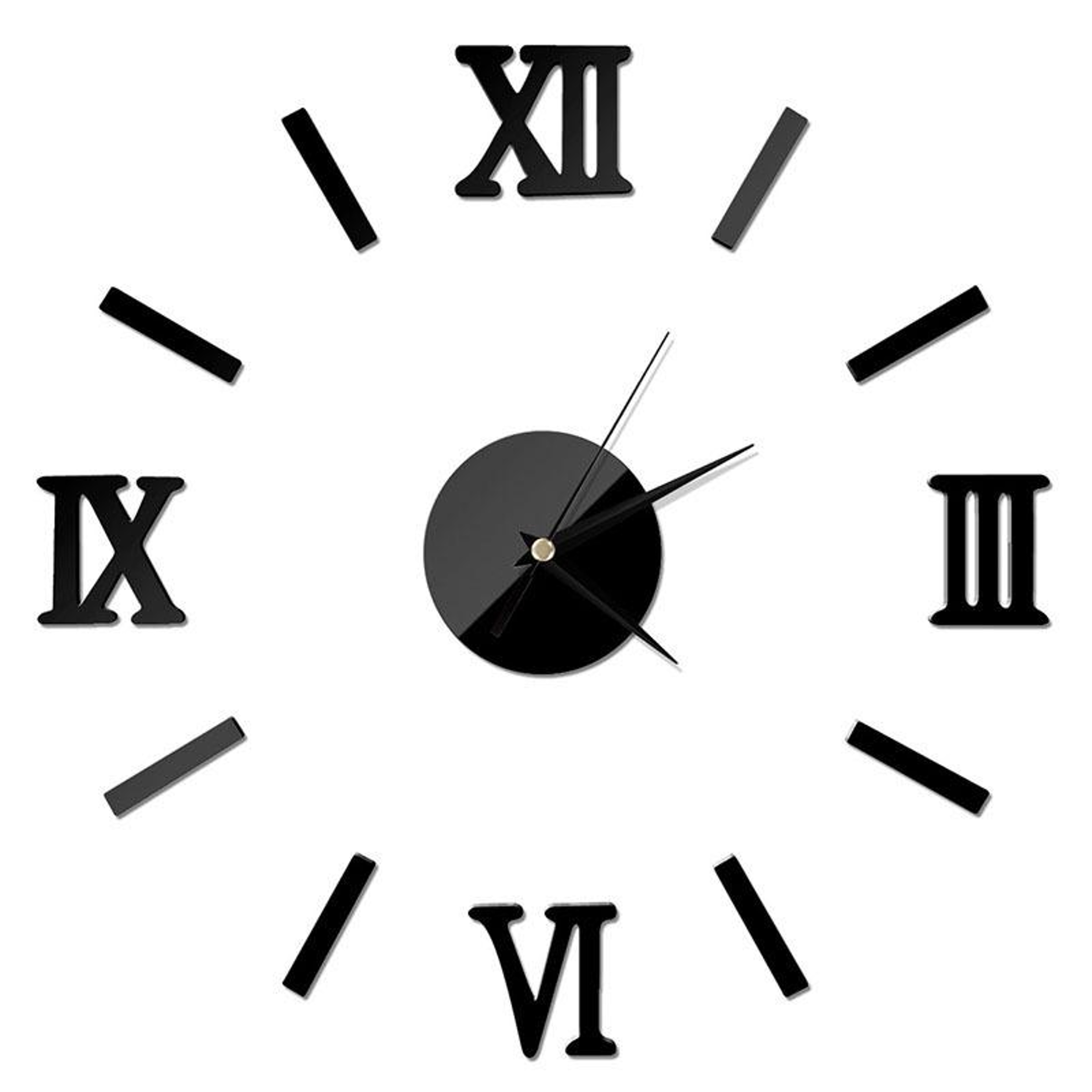 Modern 3D Mirror Roman Numeral DIY Wall Clock For Stylish Home Decor 2