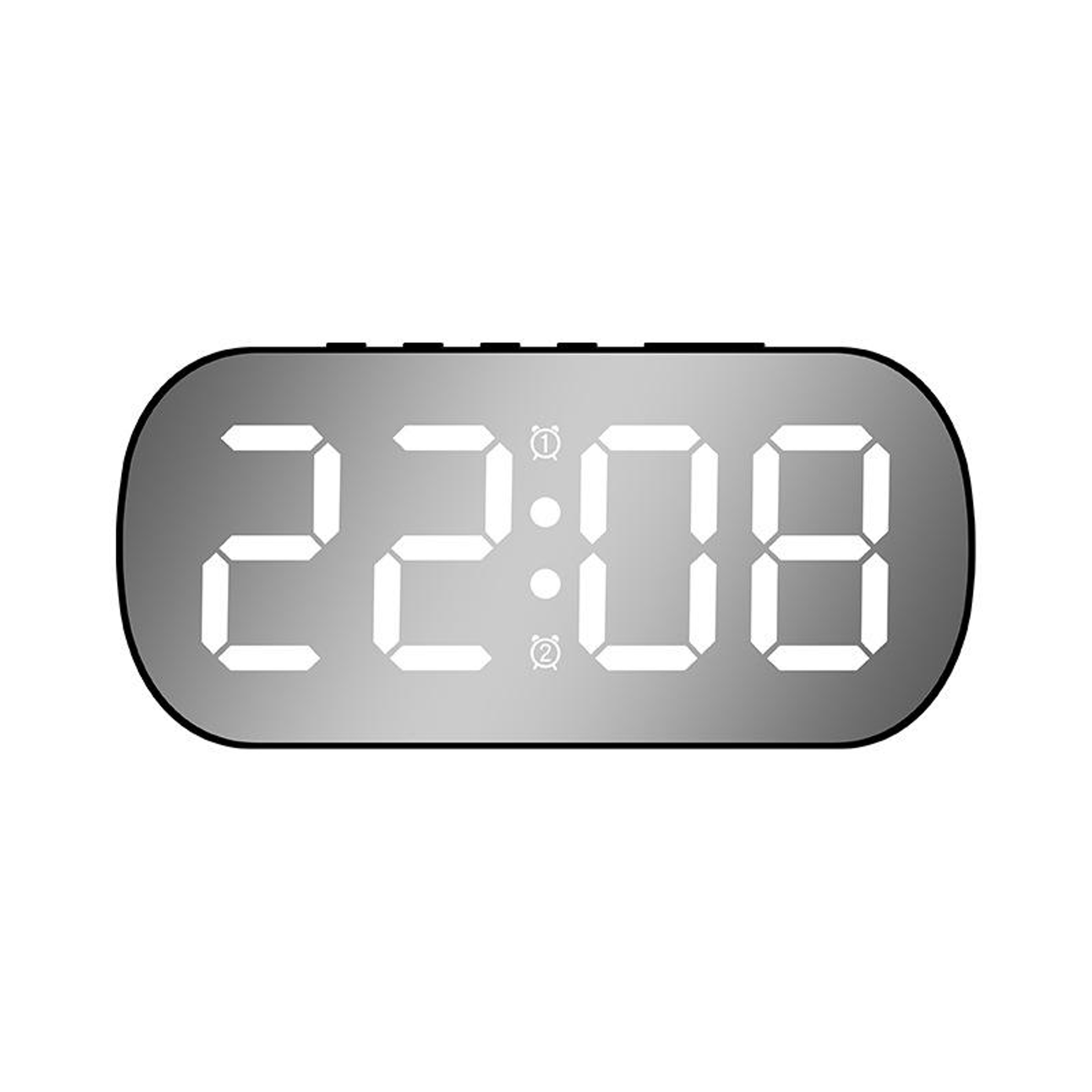Smart Mirror LED Alarm Clock With Temperature Display  Voice Wake Up 3