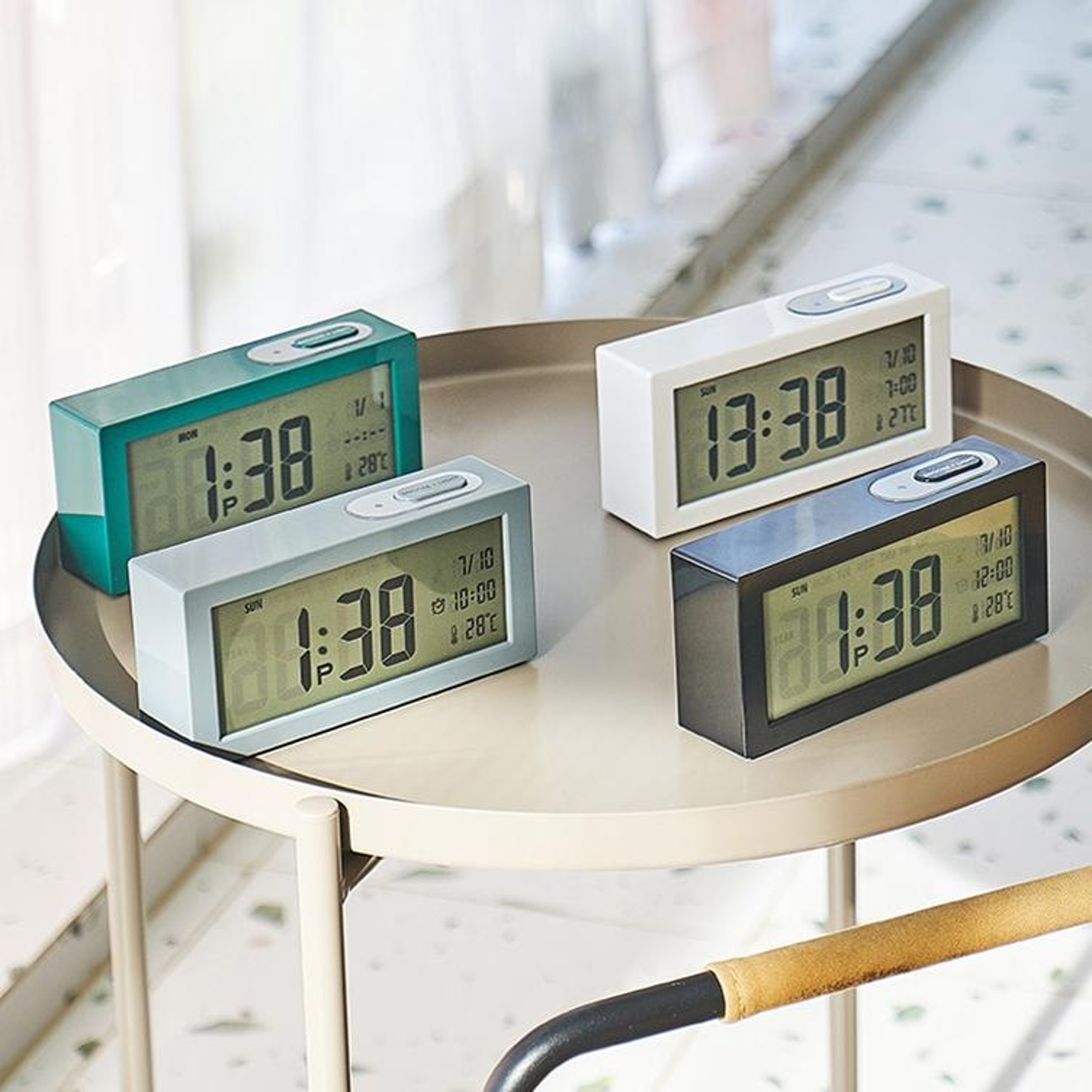 Smart Bedside Digital Alarm Clock With LCD Display Temperature Monitor  Auto Night Sensor 4
