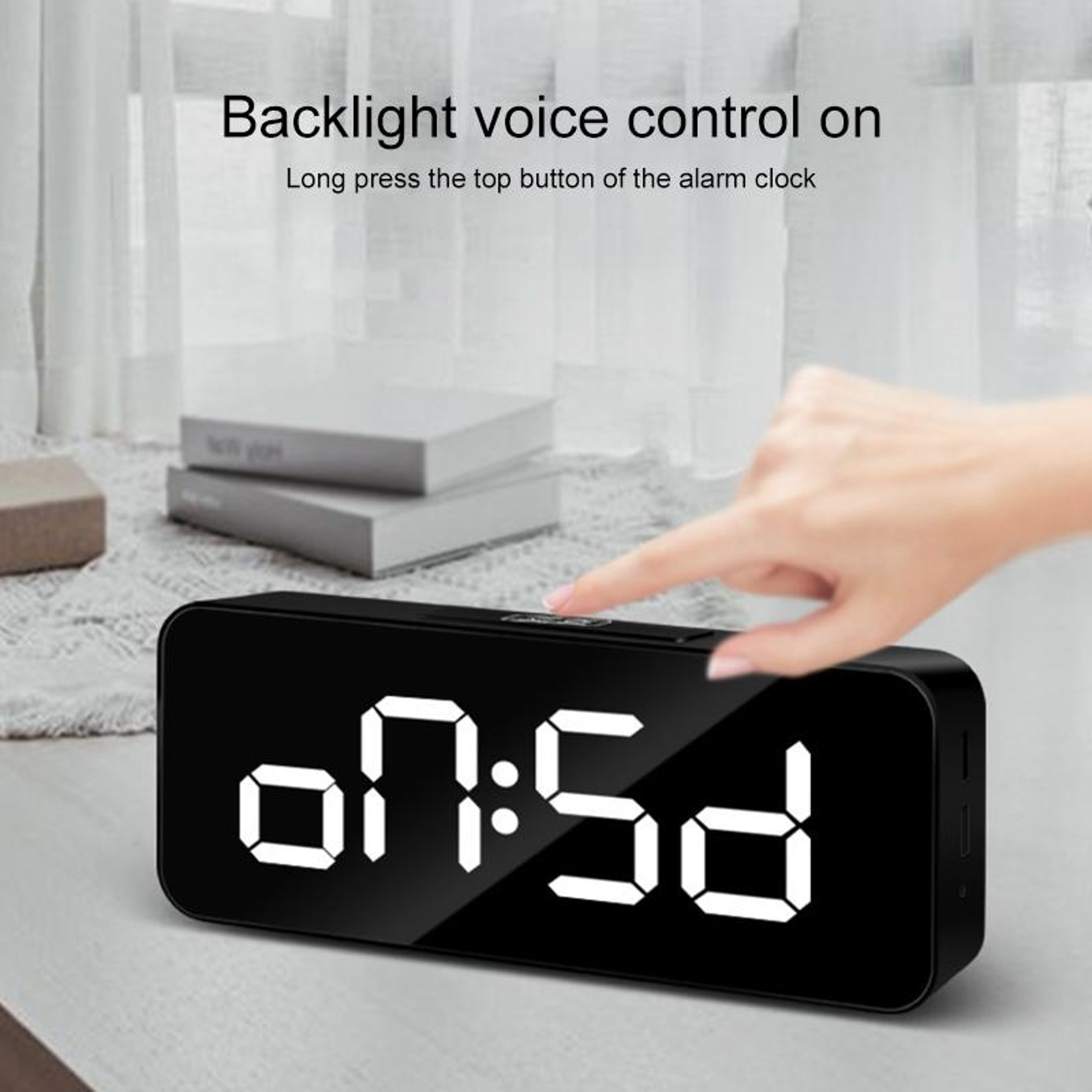 Smart LED Voice Control Alarm Clock With Dual USB Charging  Music WakeUp 2