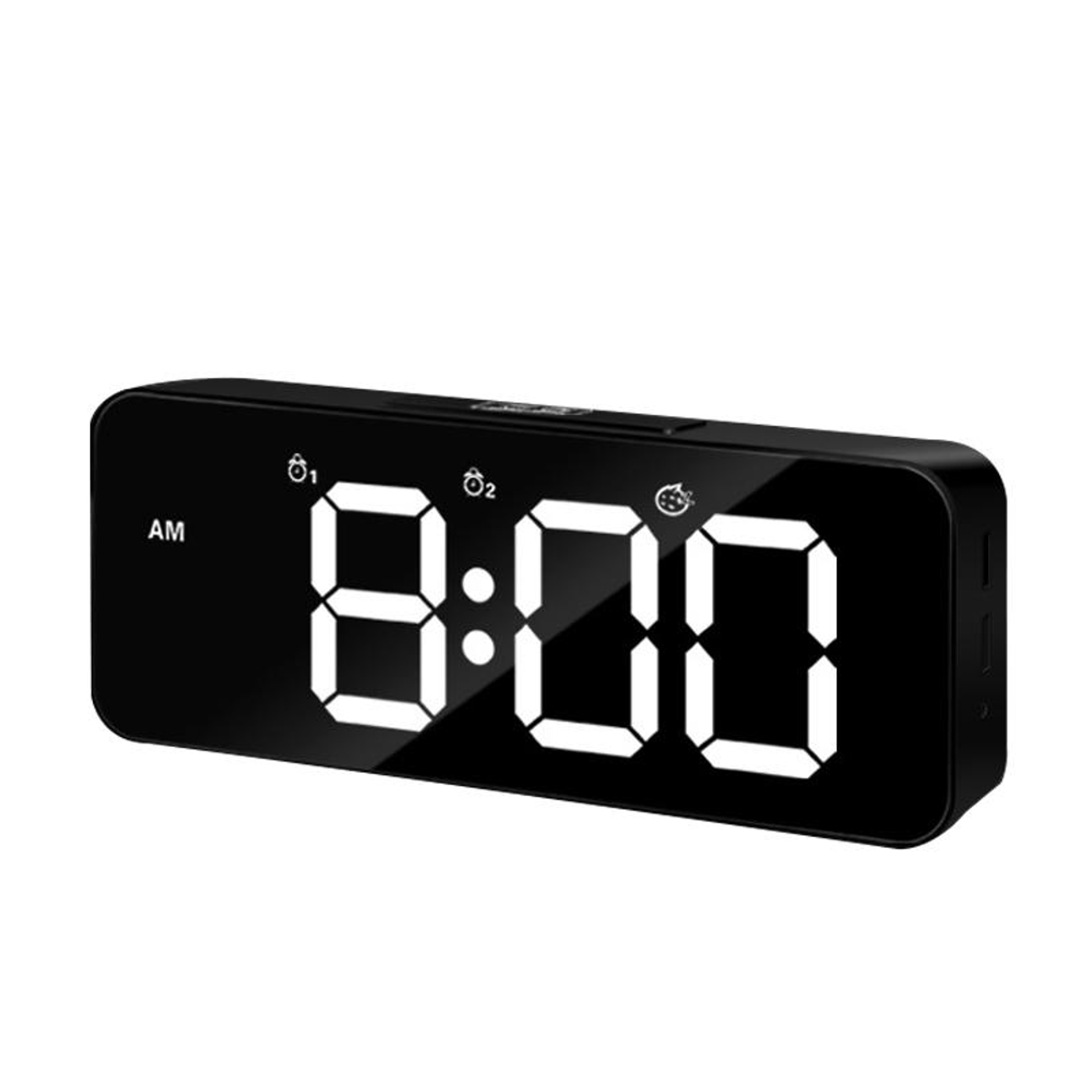 Smart LED Voice Control Alarm Clock With Dual USB Charging  Music WakeUp 0