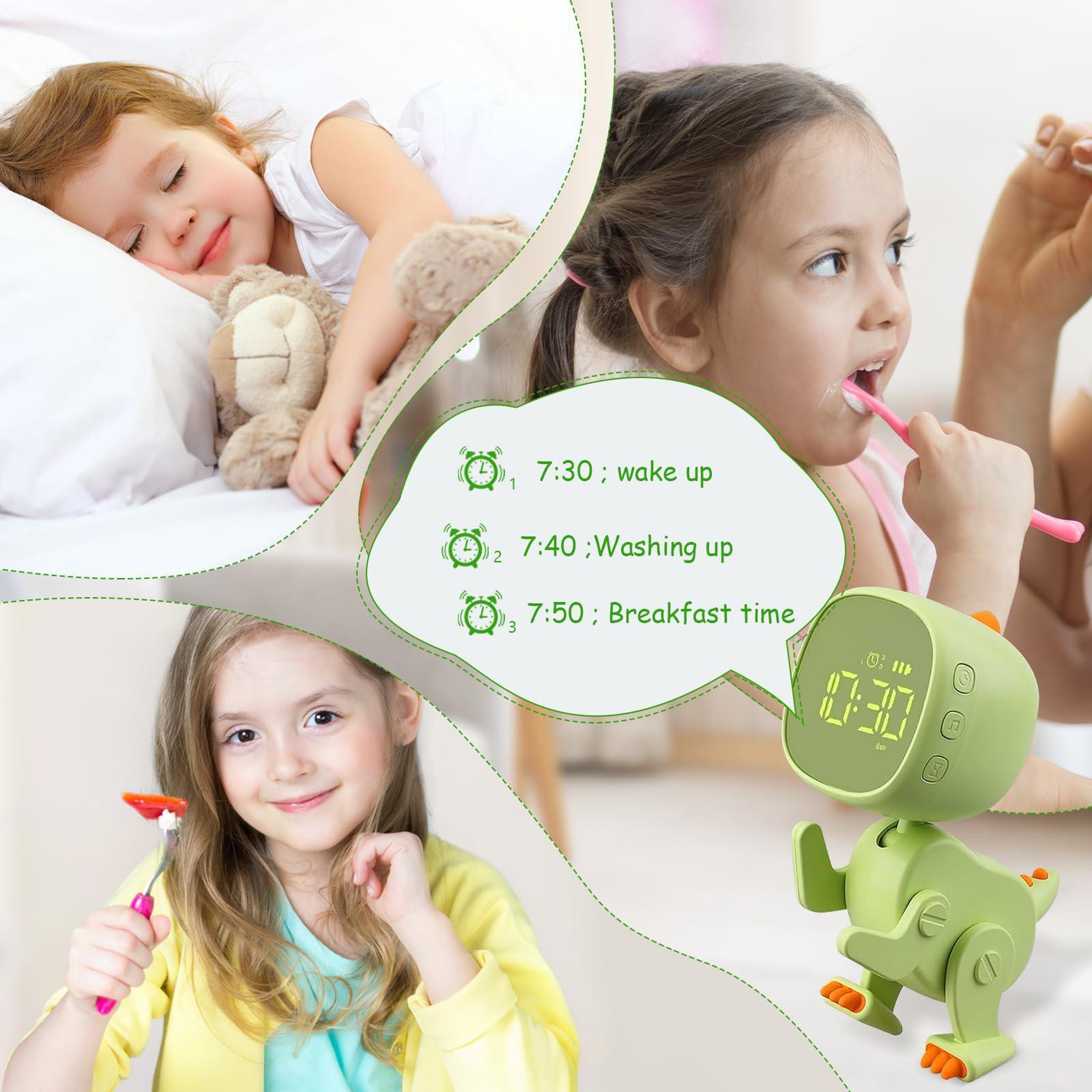 DinoGlow USB Rechargeable LED Alarm Clock Night Light With Timer  Countdown 2