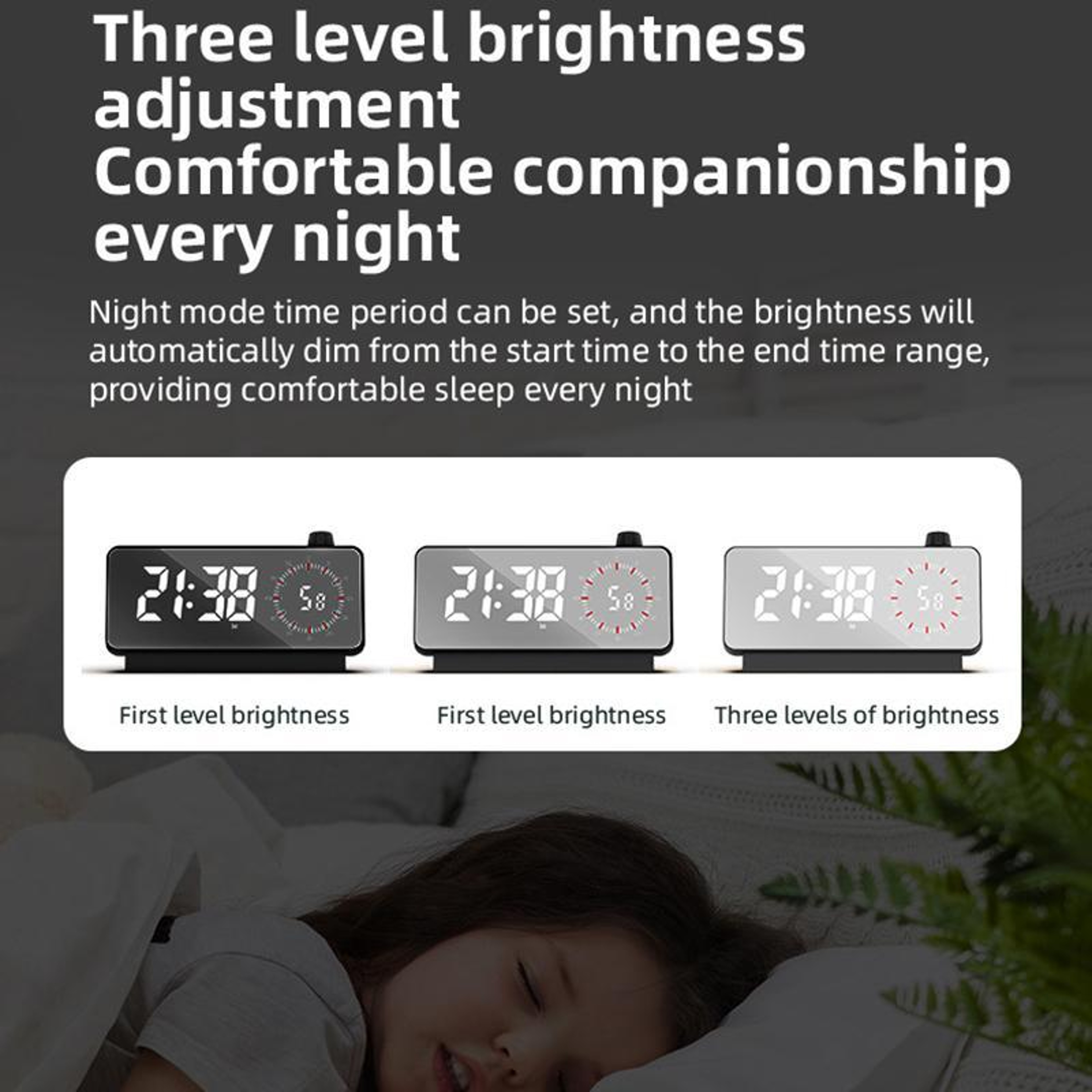 LumiMirror LED Alarm Clock With Visual Timer Dual Alarms  USB C Charging 8
