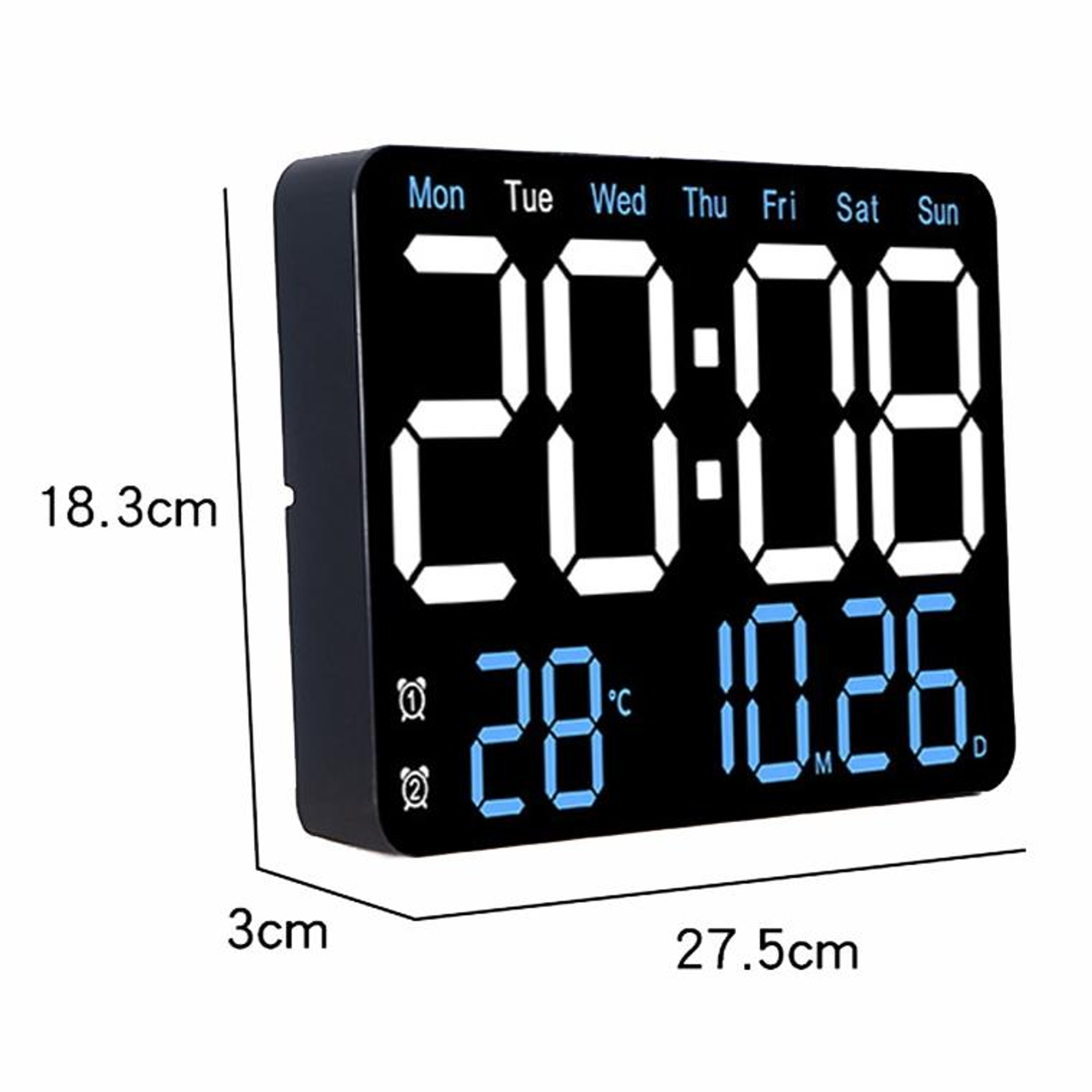 Smart LED Digital Wall Clock With Auto Brightness Temperature Display  Silent Alarm 5
