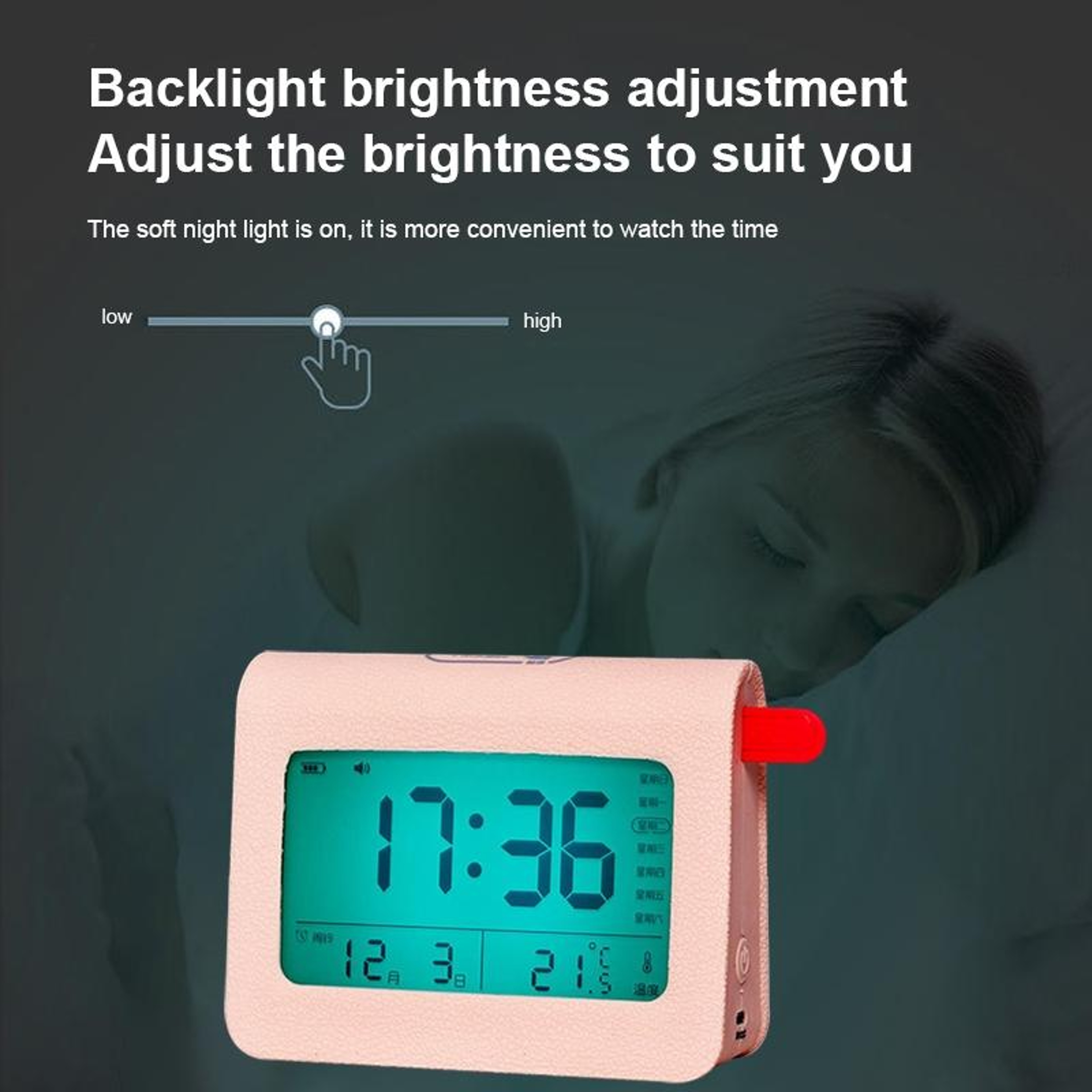Smart Bluetooth Alarm Clock With Night Light  Auto Time Sync 8