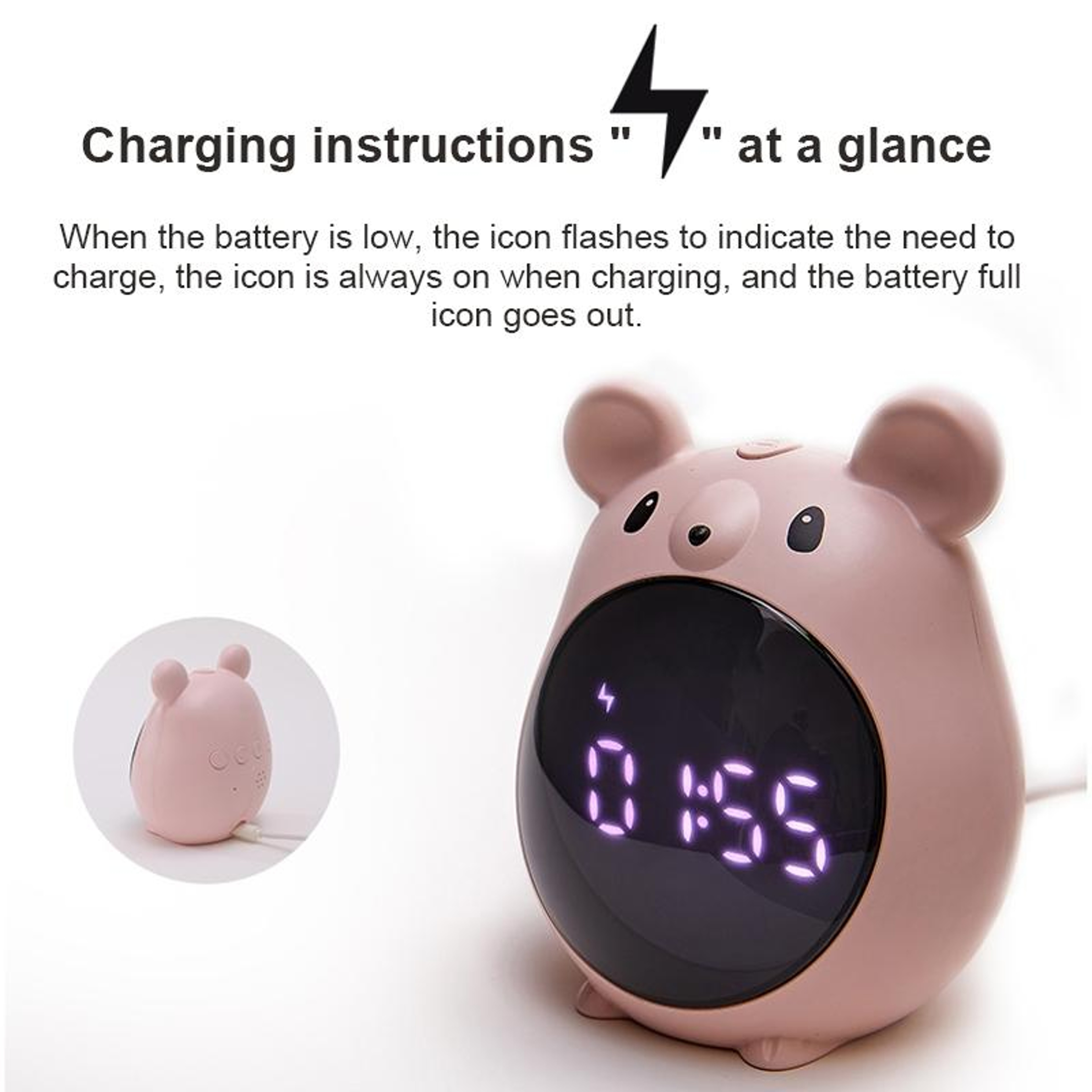 Elf Mouse Kids Alarm Clock With Countdown Timer  Voice Control Time Management Clock 3