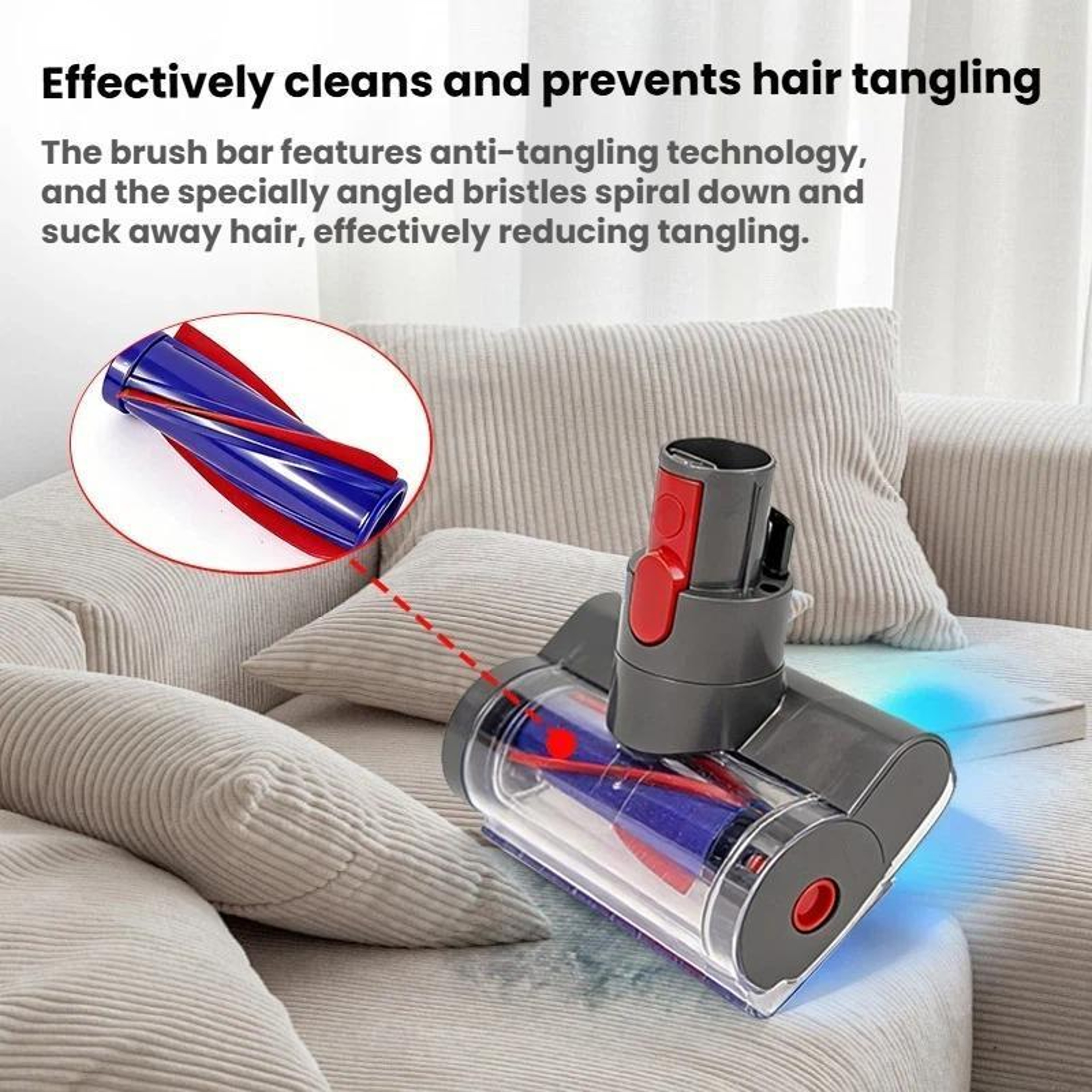 Dyson Mattress Brush With LED Light Anti Tangle Motorized Vacuum Attachment For V7 V8 V10 V11 V15 1