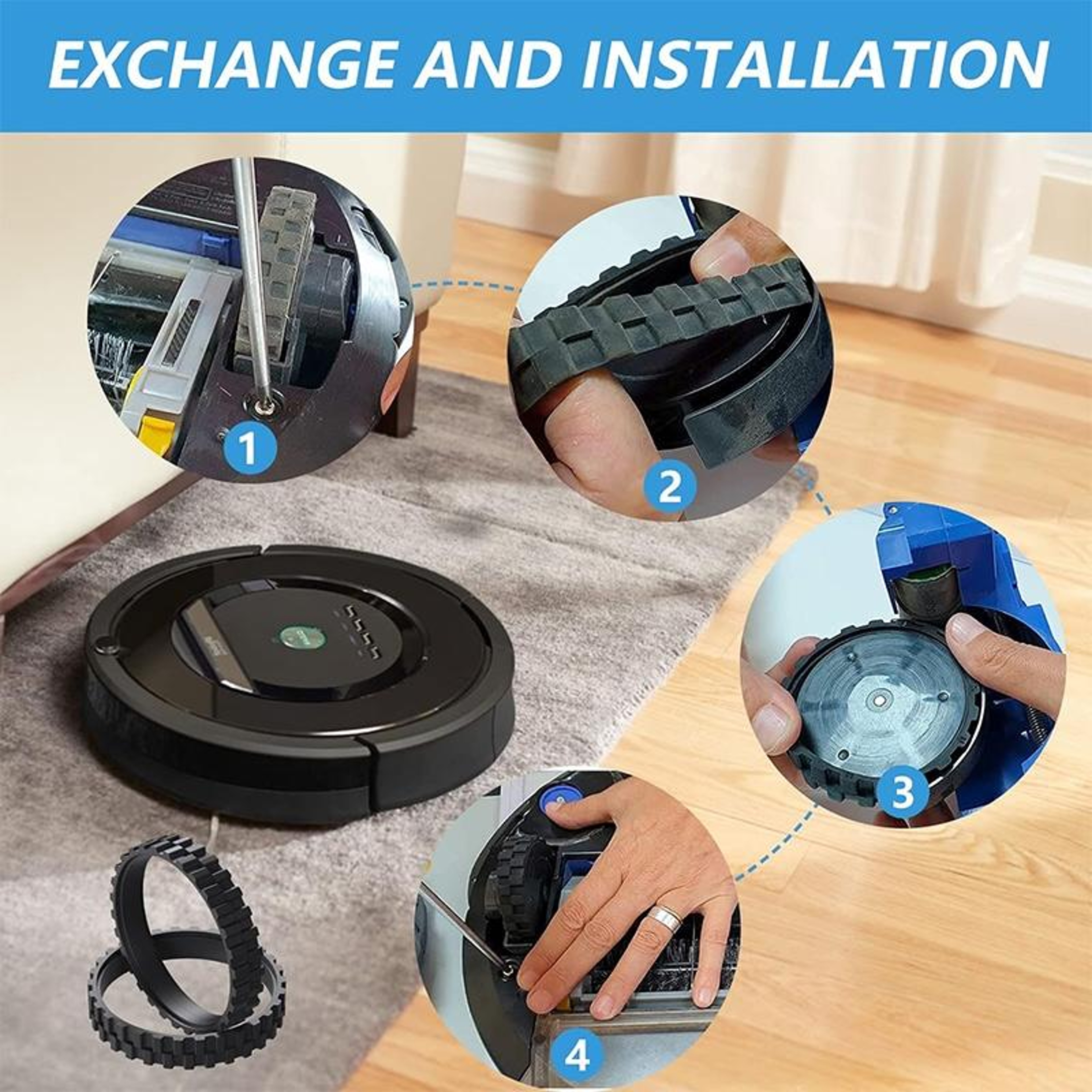 Roomba Replacement Wheel & Front Caster Kit for iRobot Vacuum Cleaner – view 6