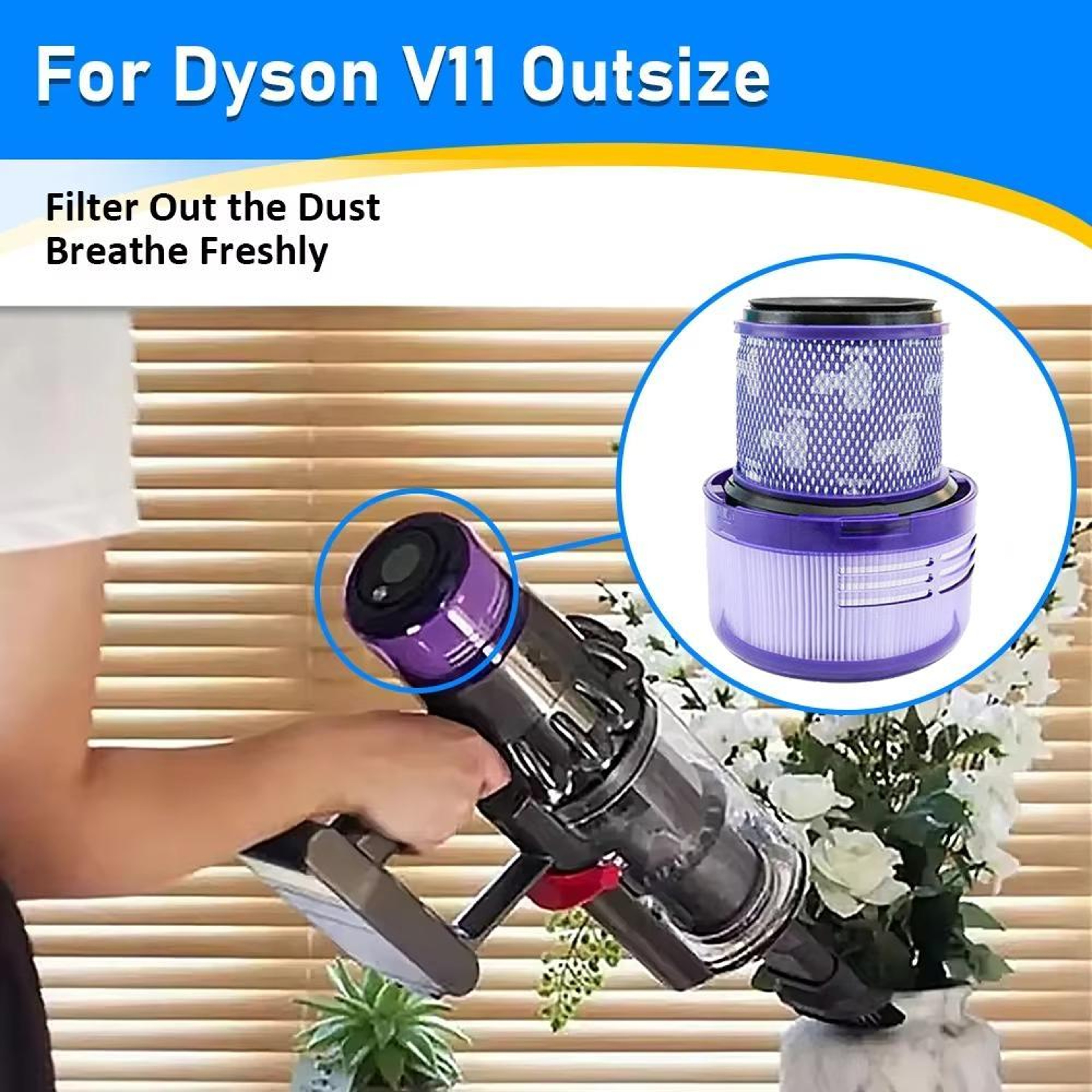 High Efficiency Dyson V11 Outsize Filter Replacement HEPA Post Filter Washable Vacuum Filter 2