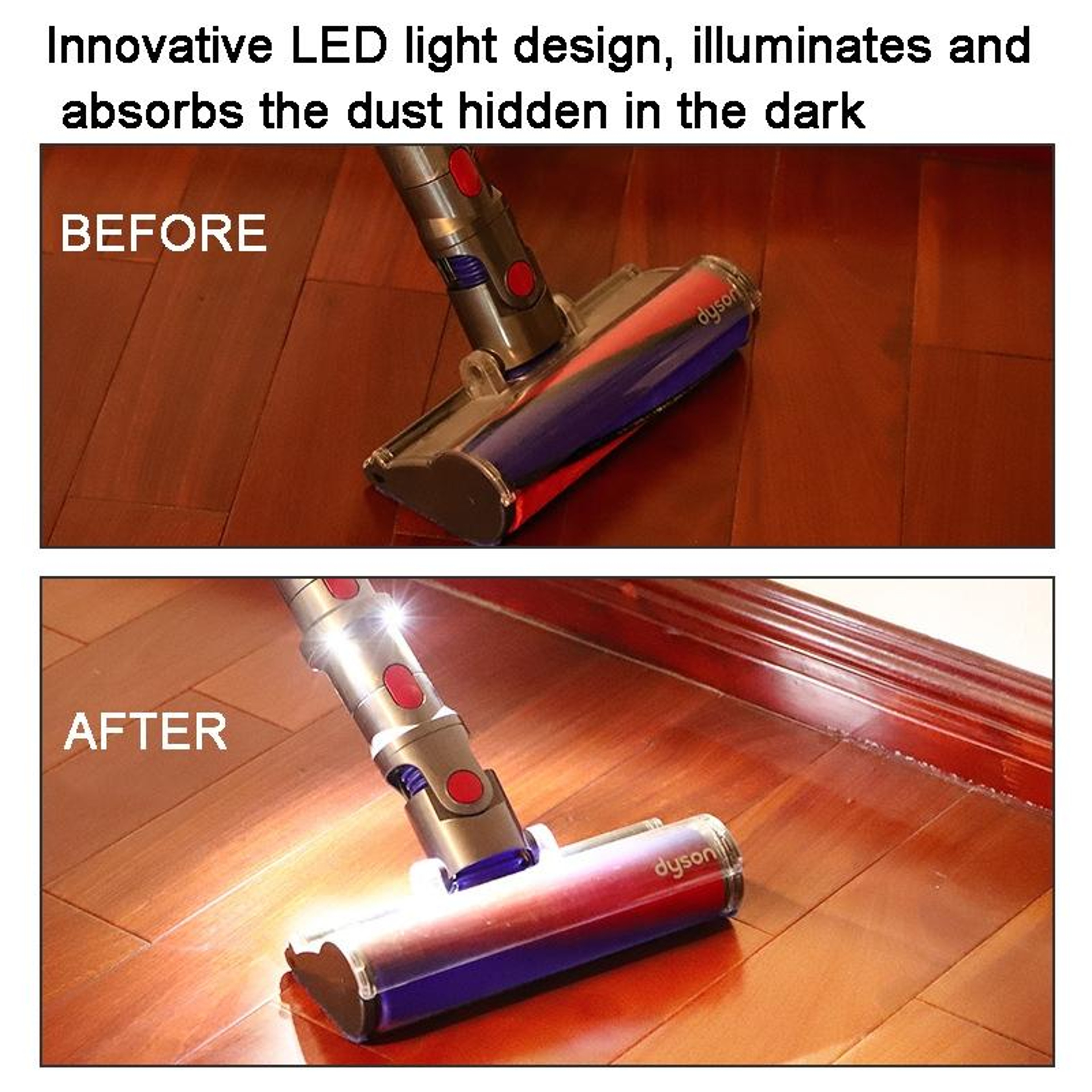 LED Vacuum Head Adapter For Dyson Vacuum Attachment V7 V8 V10 V11 V15 With Dust Revealing Light 4