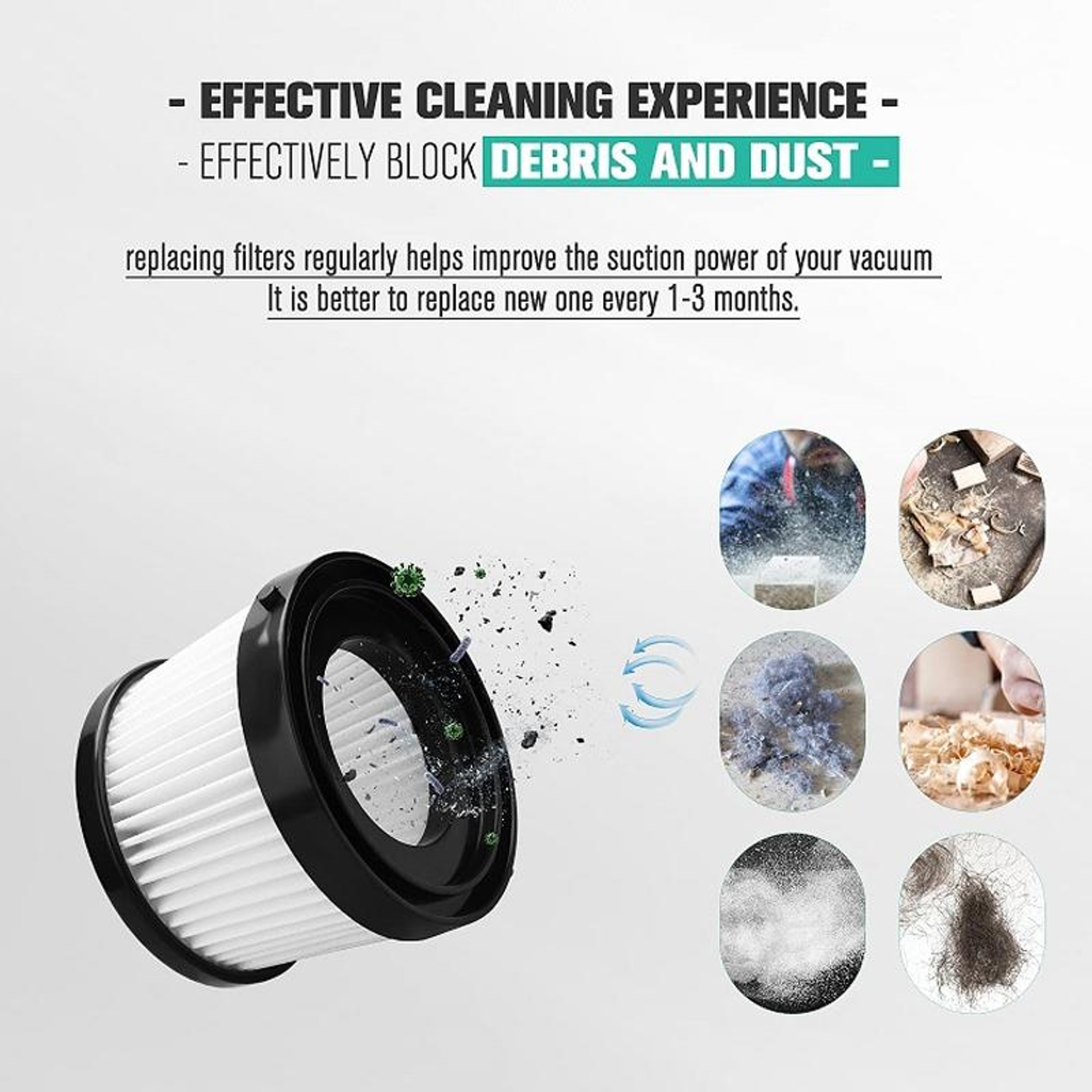 DEWALT DCV501LN Filter Replacement HEPA Vacuum Cleaner Filter For Efficient Dust Collection 4