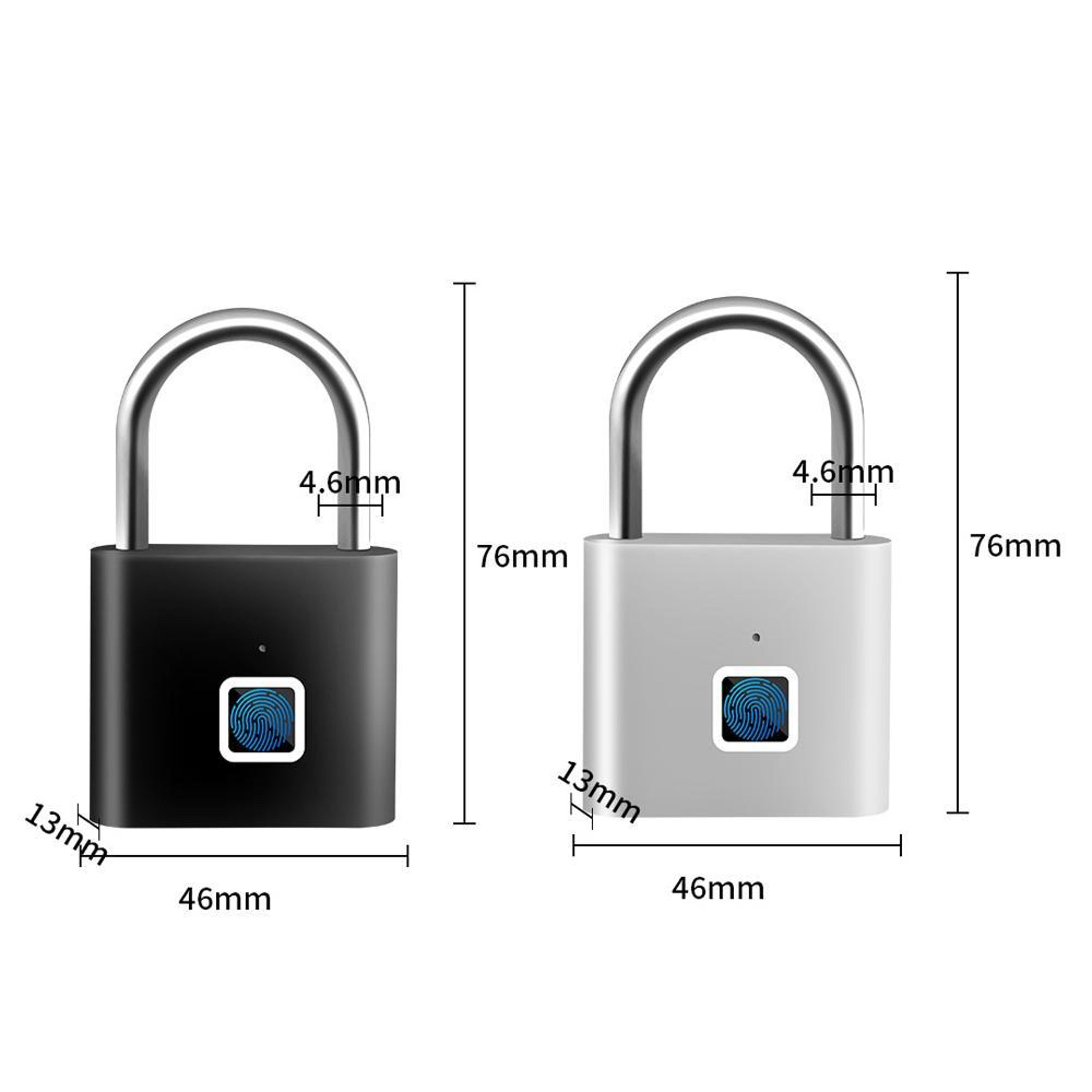 Tuya Smart Fingerprint Padlock Bluetooth App Control USB C Rechargeable Waterproof Security Lock 4