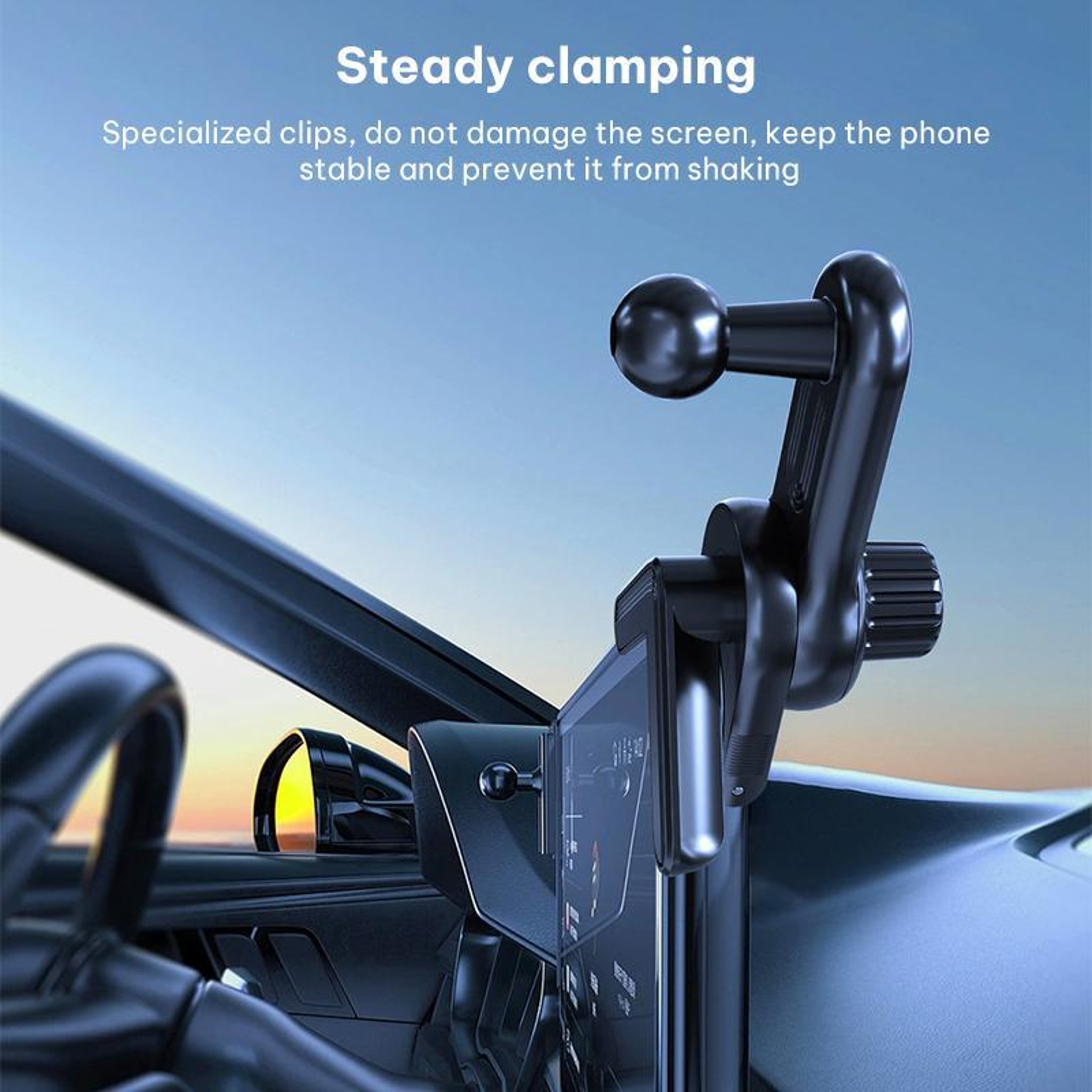 Universal Car Phone Holder Display Screen Extension Arm 360 Dashboard Phone Mount Base 7