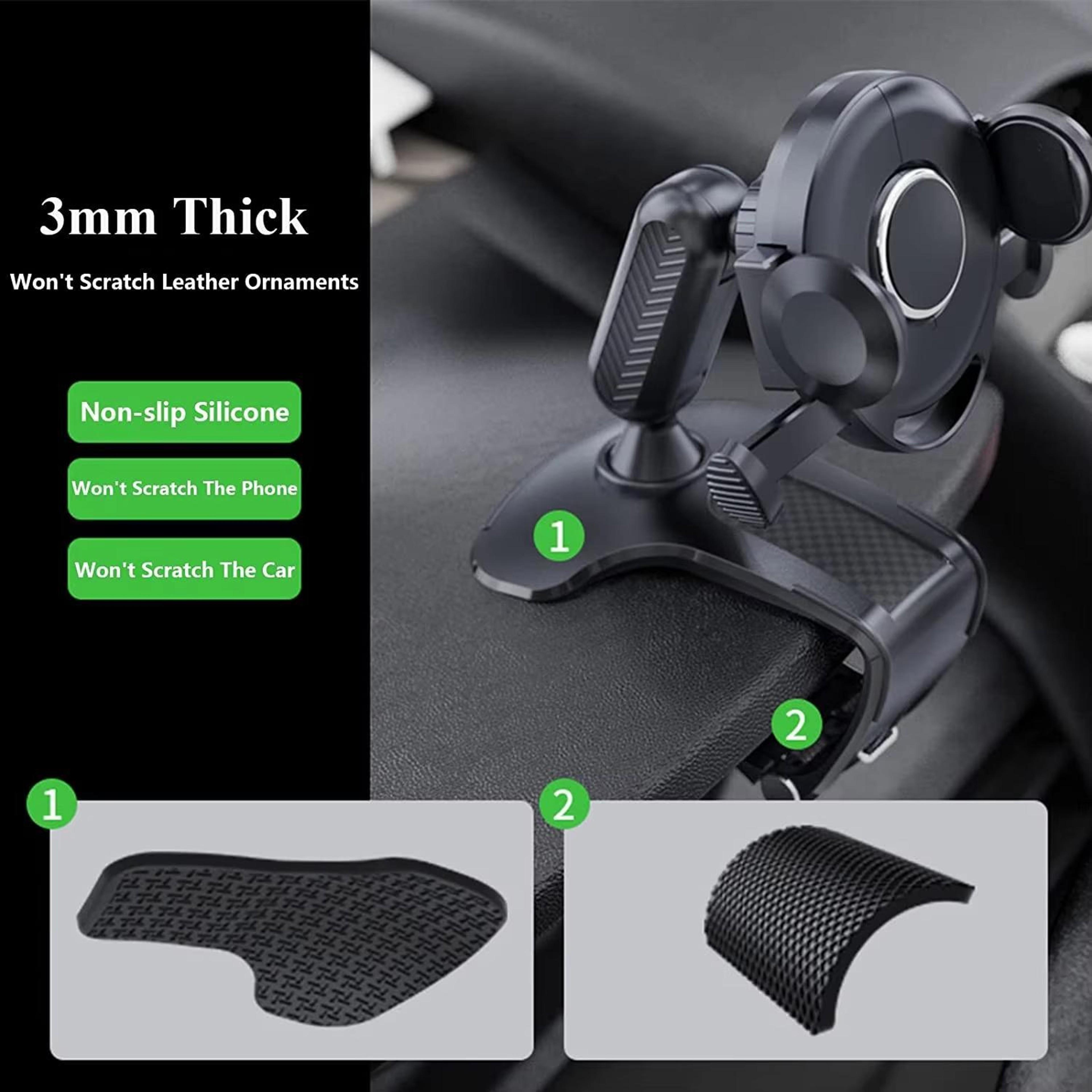 Universal Car Phone Mount Dashboard  Sun Visor 360 Hands Free Phone Holder 4