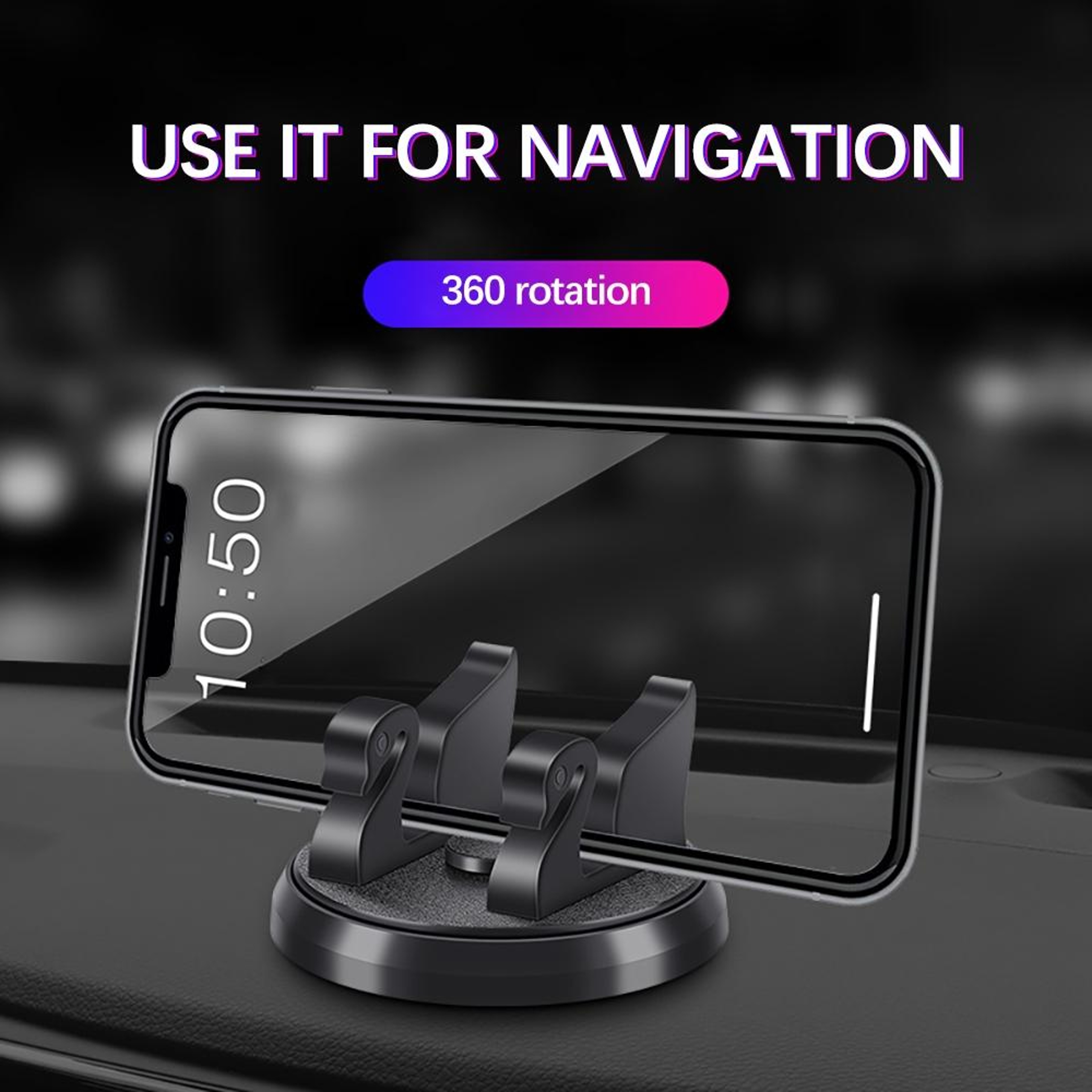 360 Rotatable Car Phone Holder Dashboard Mount With Hidden Parking Number Plate 1