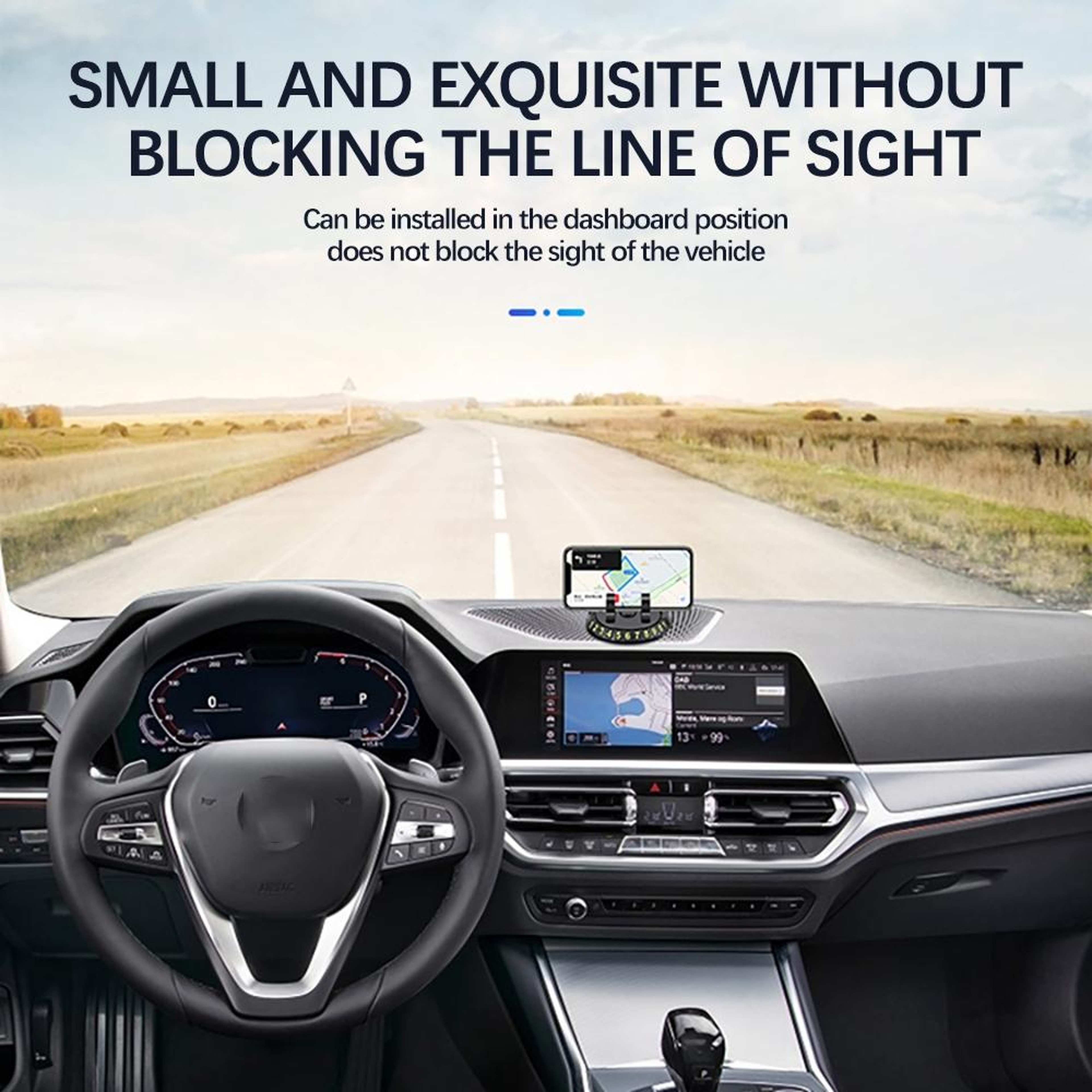 360 Rotatable Car Phone Holder Dashboard Mount With Hidden Parking Number Plate 3