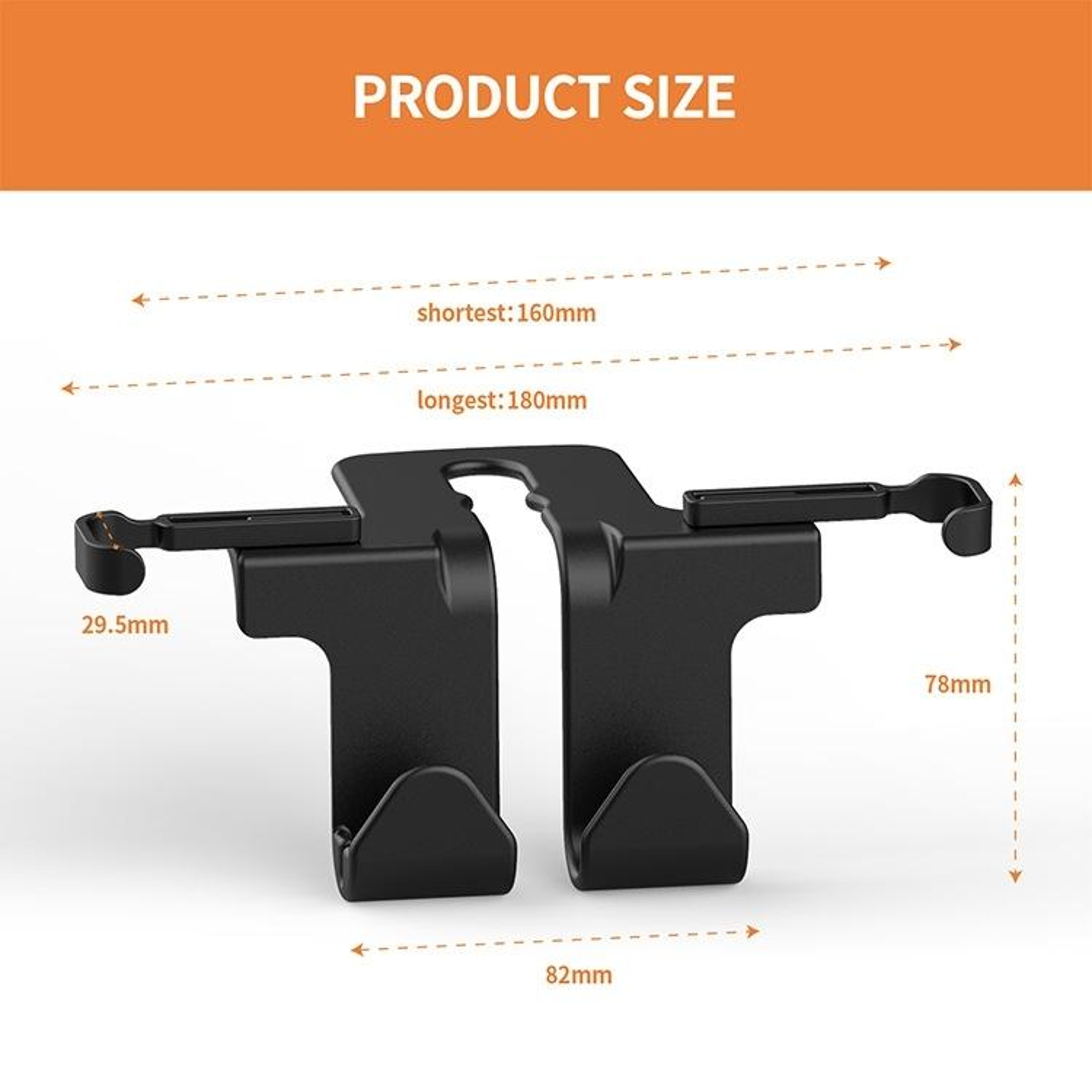 2 Pack Car Headrest Hook And Car Phone Holder Hook Space Saving Car Seat Organizer 3