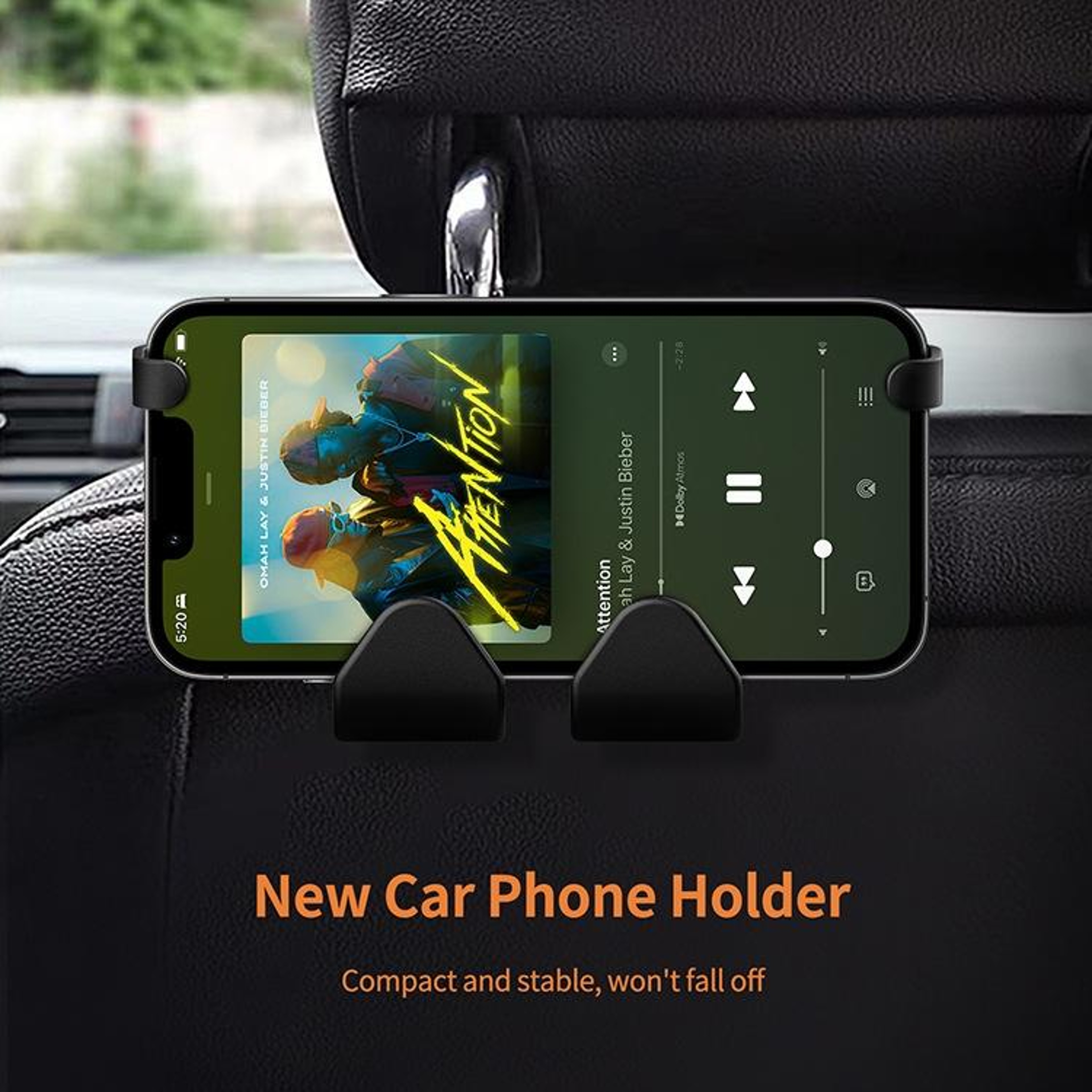 2 Pack Car Headrest Hook And Car Phone Holder Hook Space Saving Car Seat Organizer 4