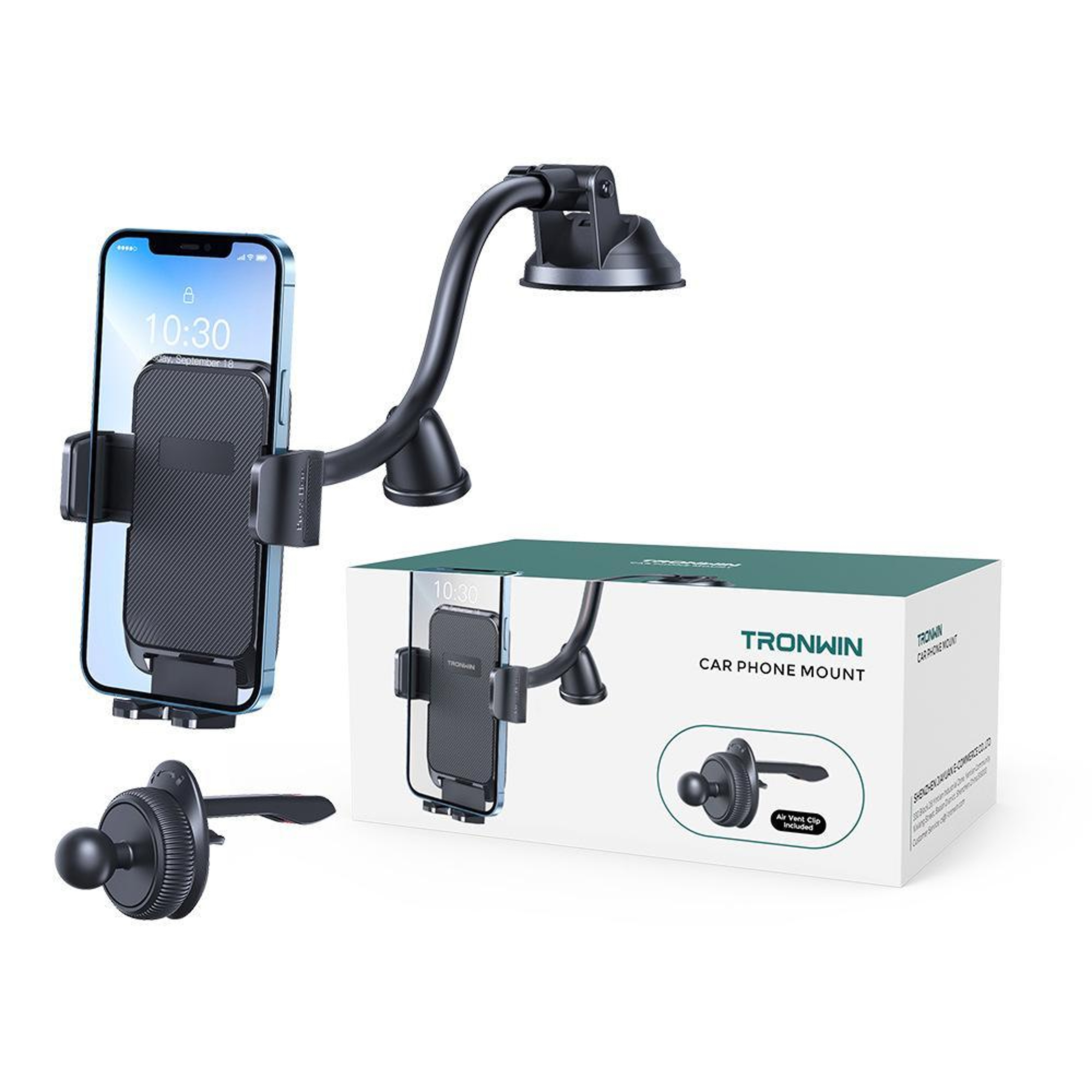 Tronwin Flexible Car Phone Holder with Adjustable Arm Dashboard & Windshield Universal Phone Mount – view 7