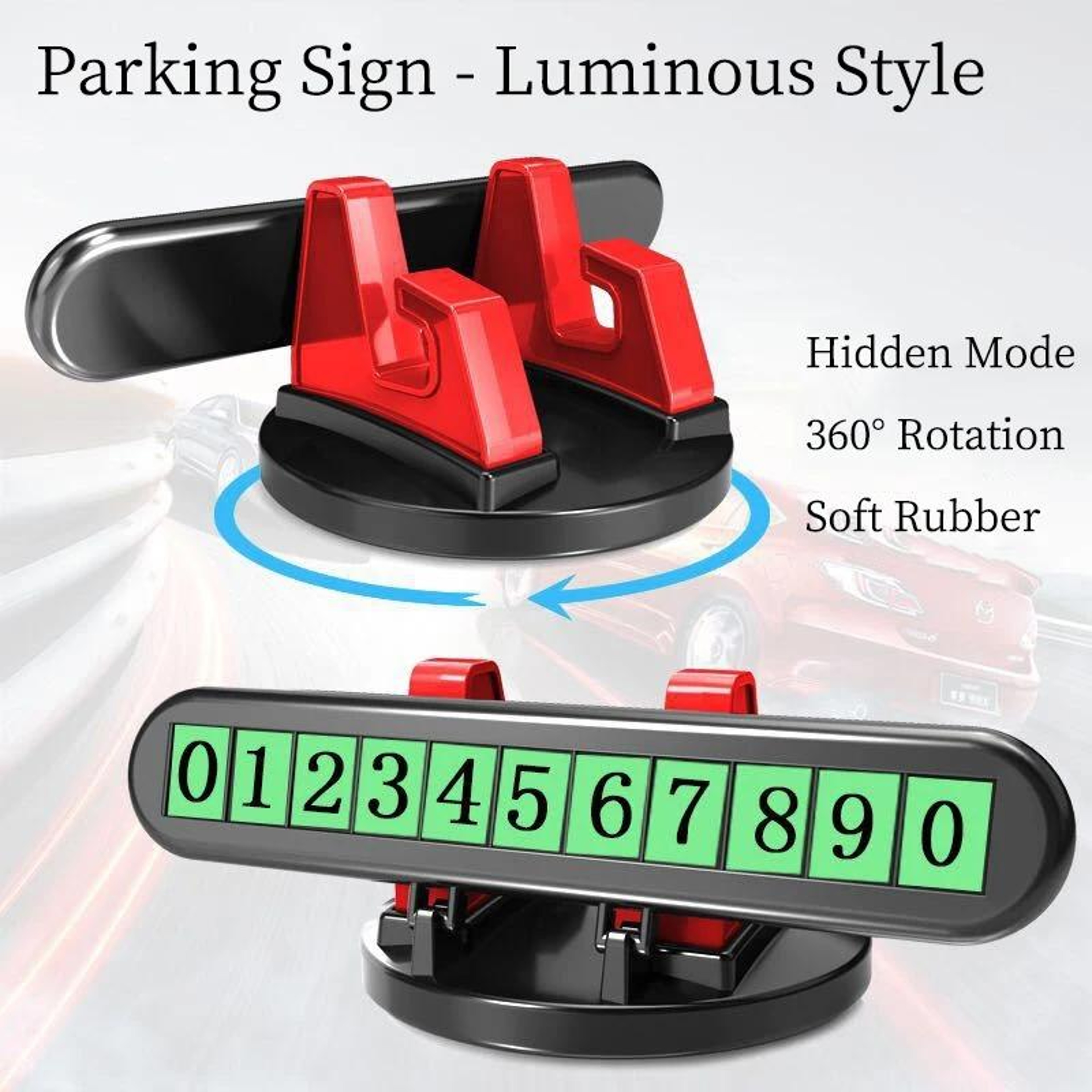 2 In 1 Car Phone Holder With Hidden Temporary Parking Number Plate For Dashboard 3