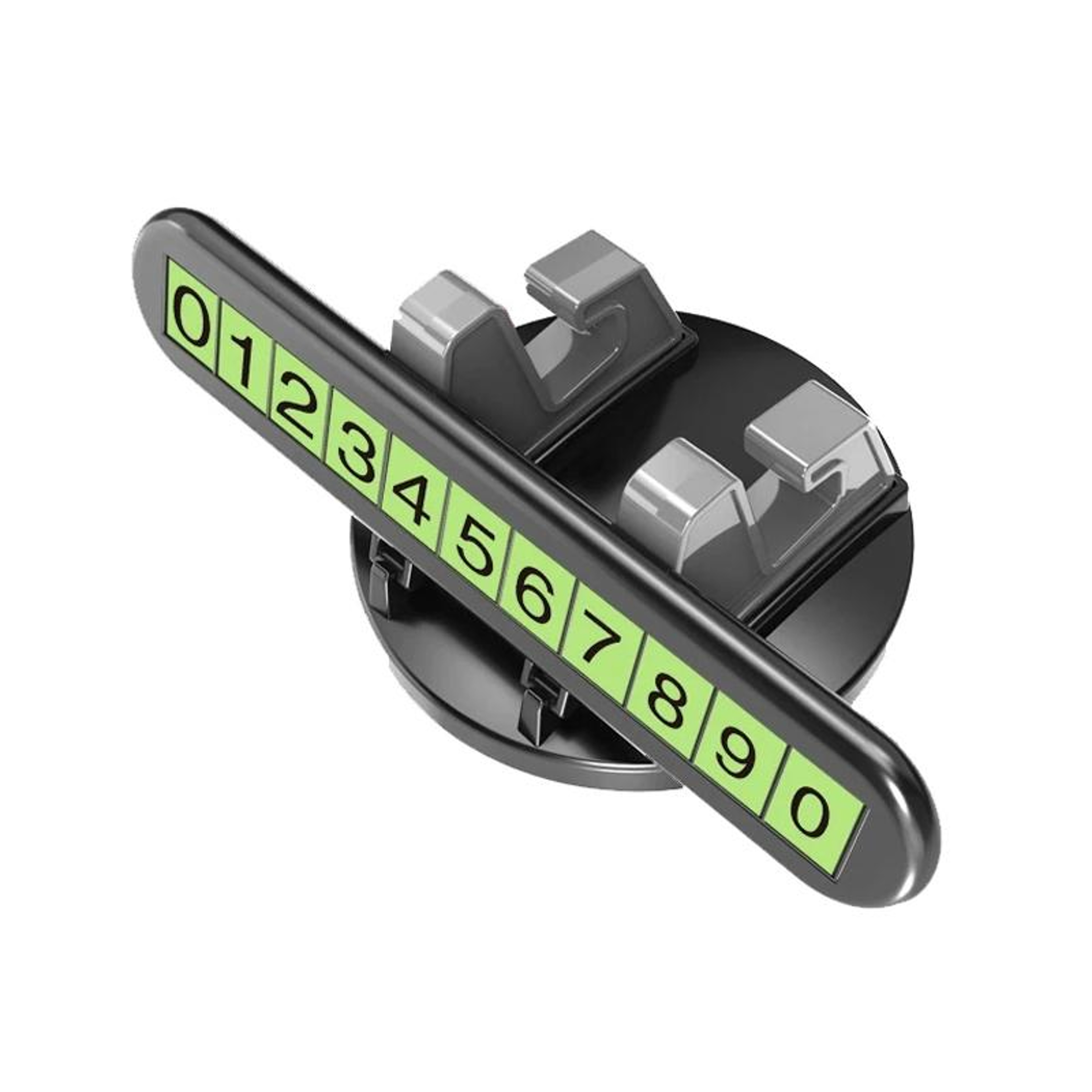 2 In 1 Car Phone Holder With Hidden Temporary Parking Number Plate For Dashboard 9
