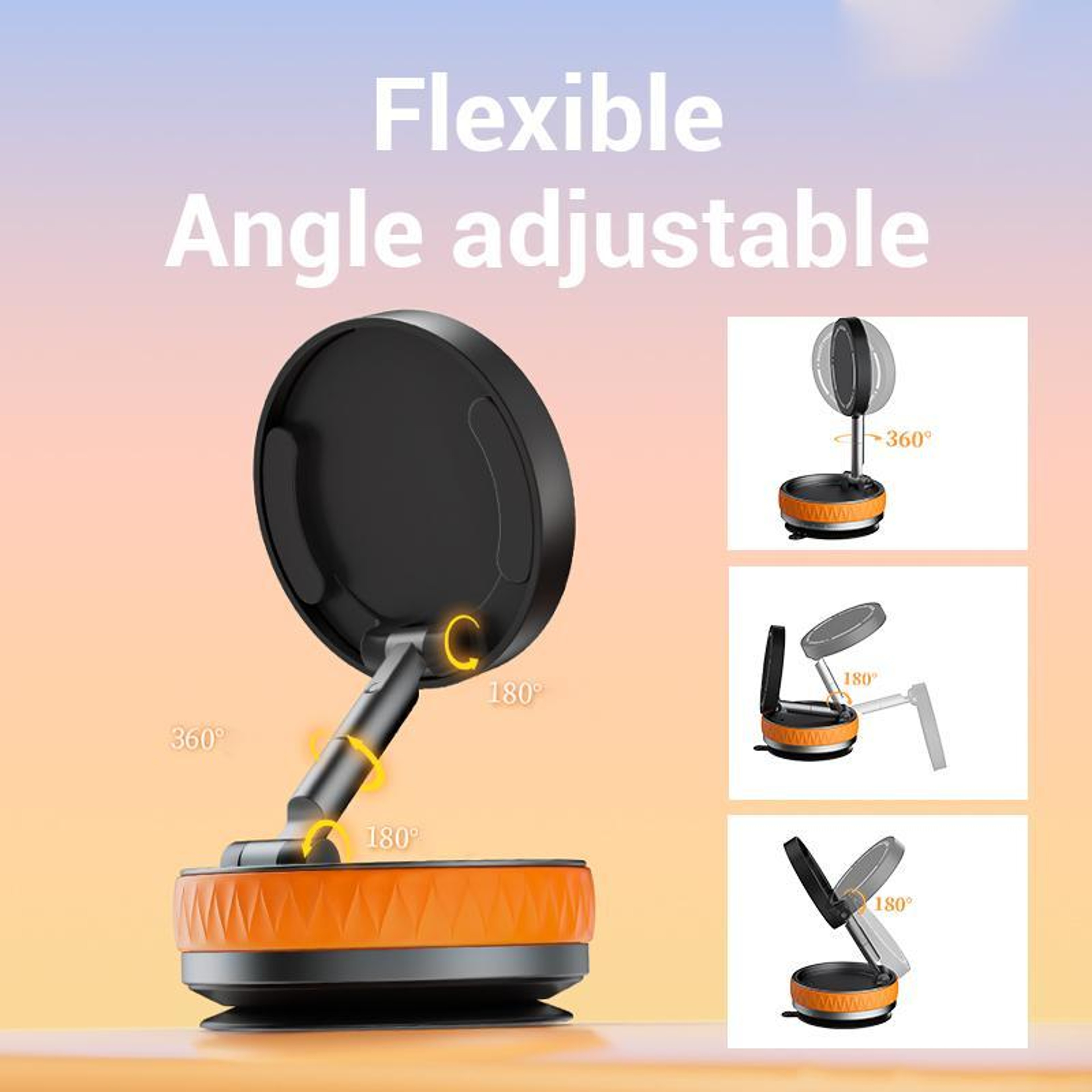 K10B Magnetic Car Phone Holder Vacuum Rotatable Foldable Dashboard Phone Mount 2